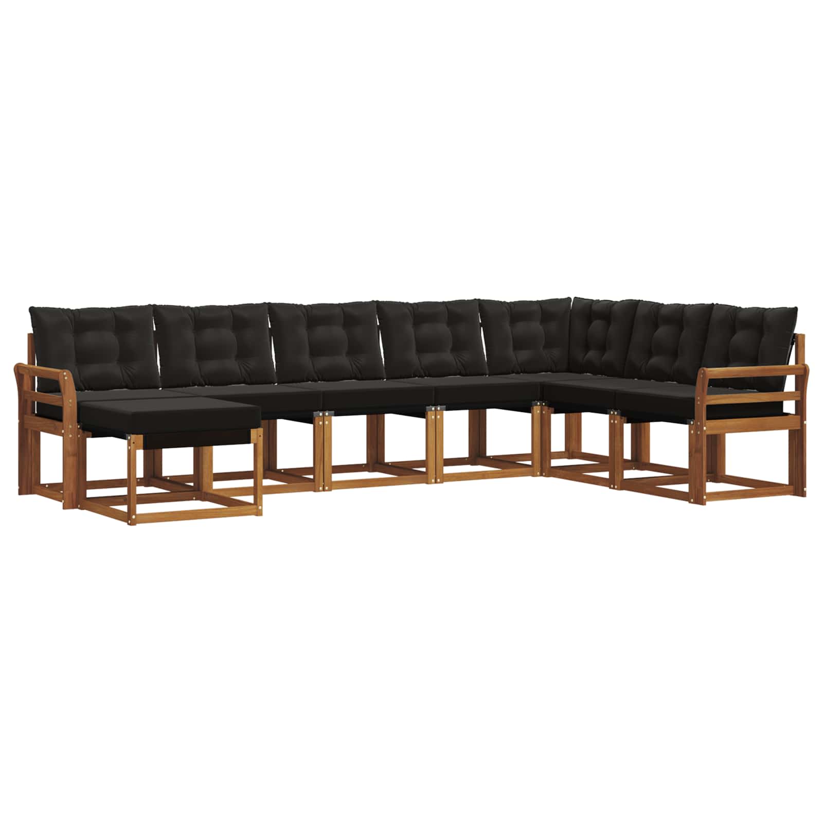 Ensemble de canapés d'extérieur 8 pcs Naturel et Noir - XIOS