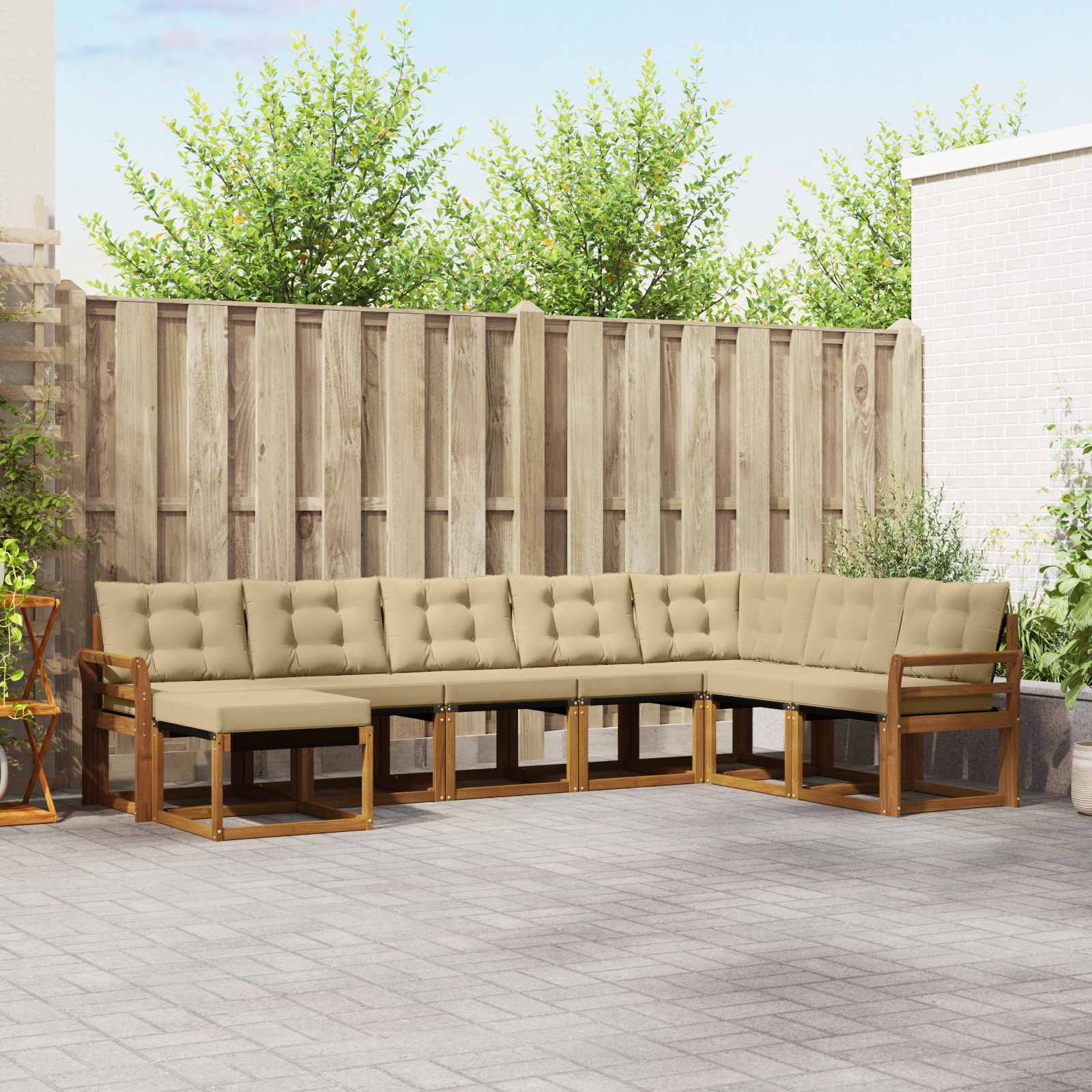 Ensemble de canapés d'extérieur 8 pcs Naturel et Beige - XIOS