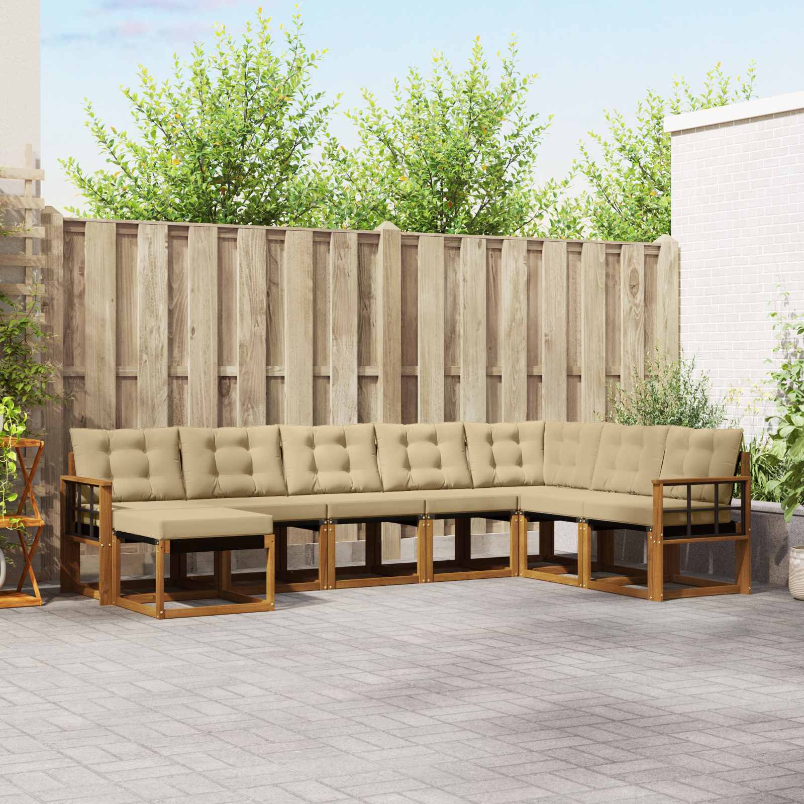 Ensemble de canapés d'extérieur 8 pcs Naturel et Beige - XIOS