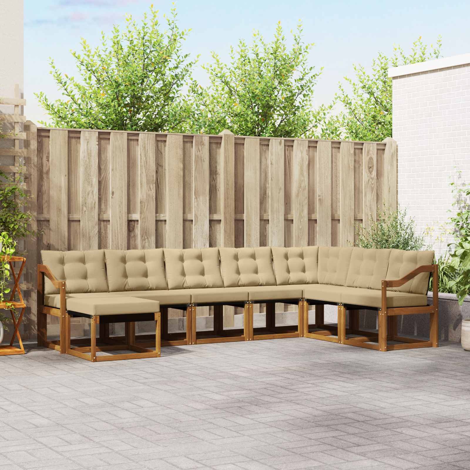 Ensemble de canapés d'extérieur 8 pcs Naturel et Beige - XIOS