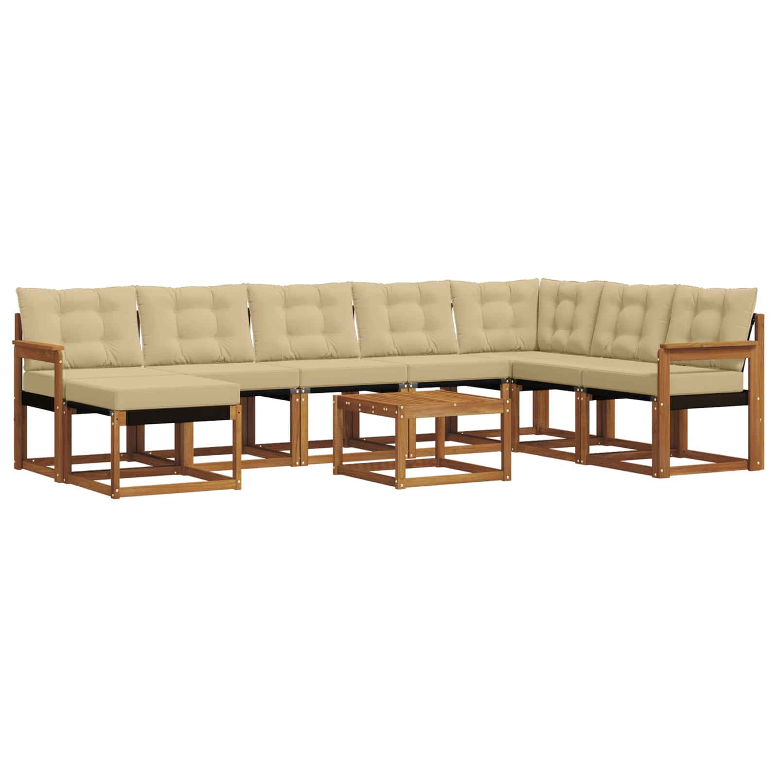 Ensemble de canapés d'extérieur 9 pcs Naturel et Beige - XIOS