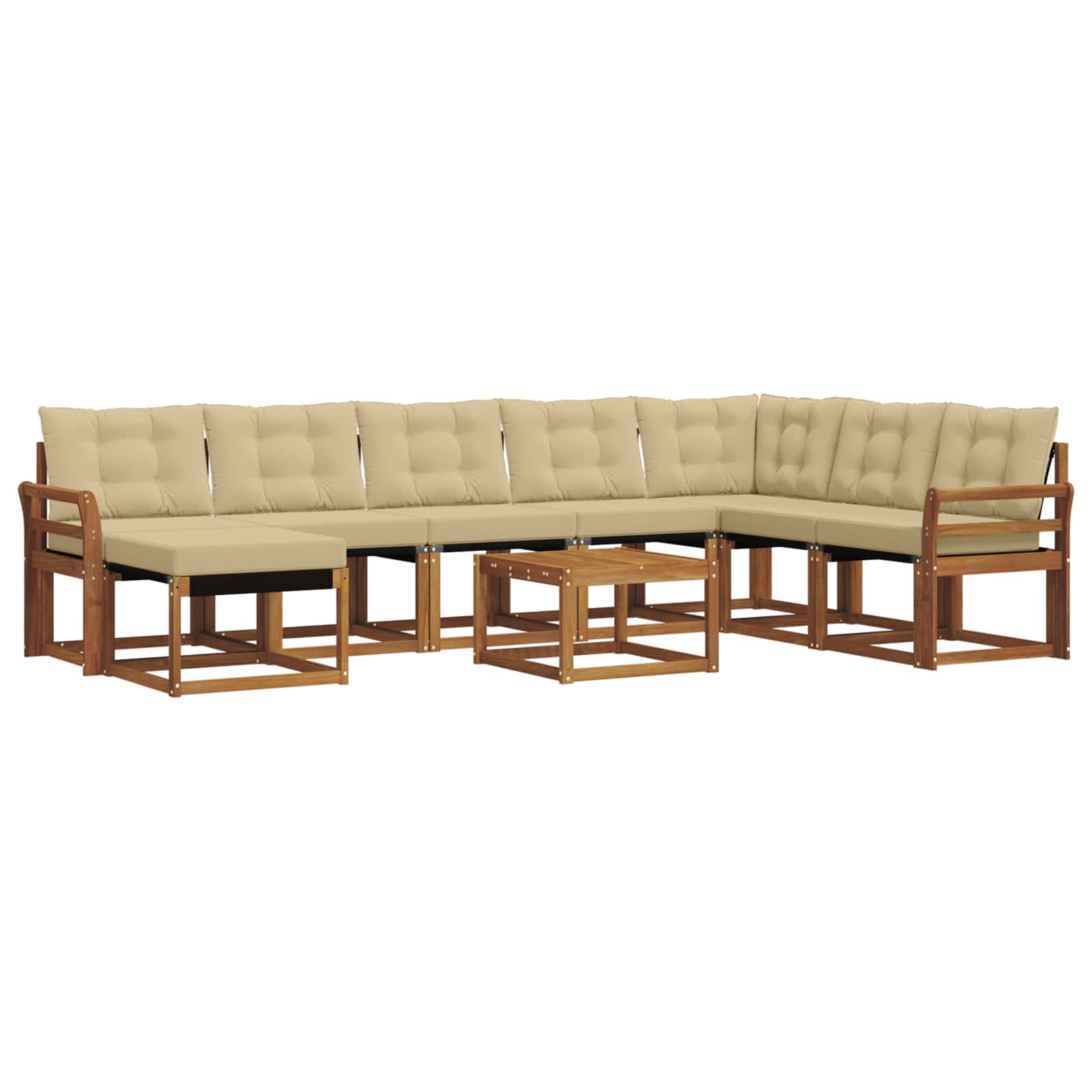 Ensemble de canapés d'extérieur 9 pcs Naturel et Beige - XIOS