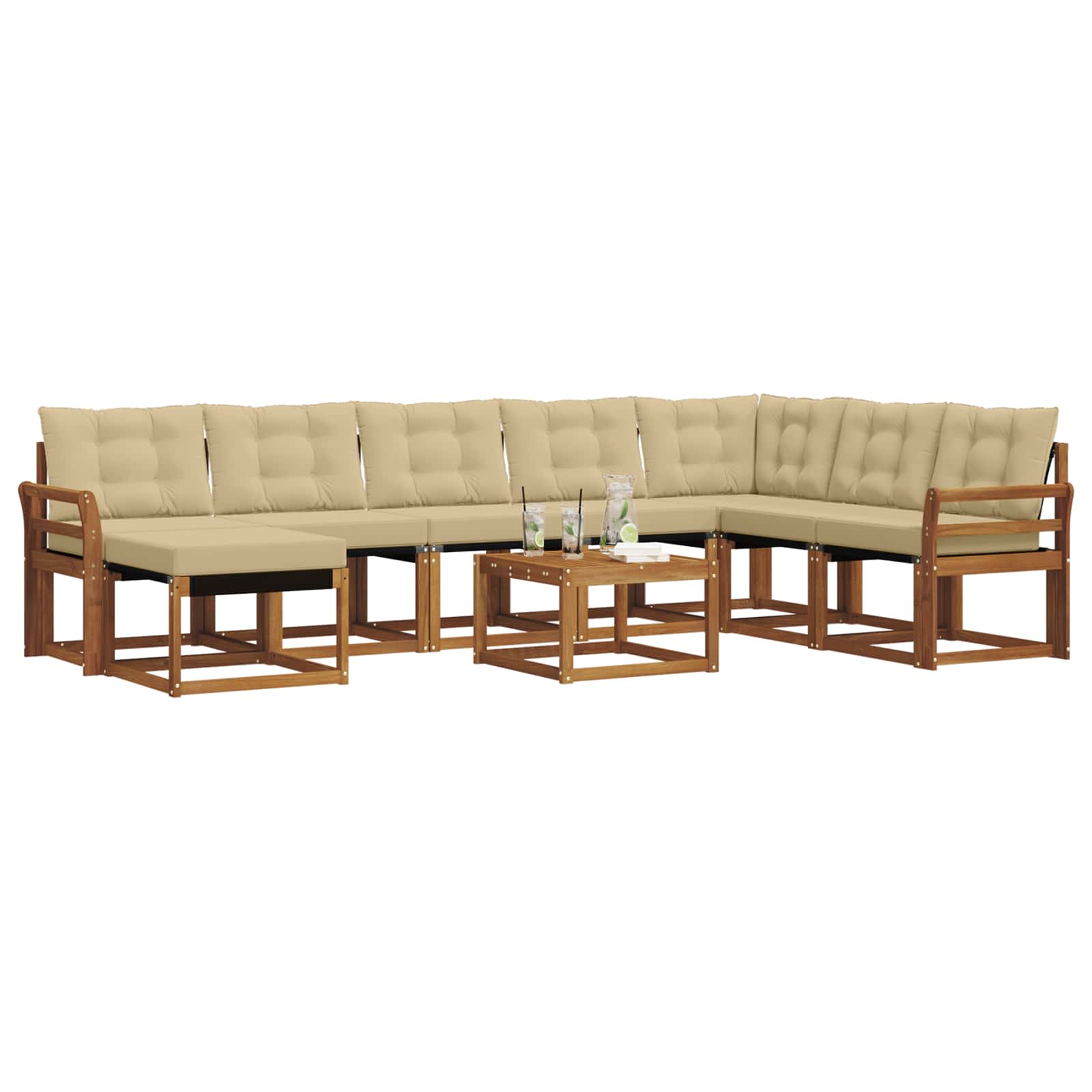 Ensemble de canapés d'extérieur 9 pcs Naturel et Beige - XIOS