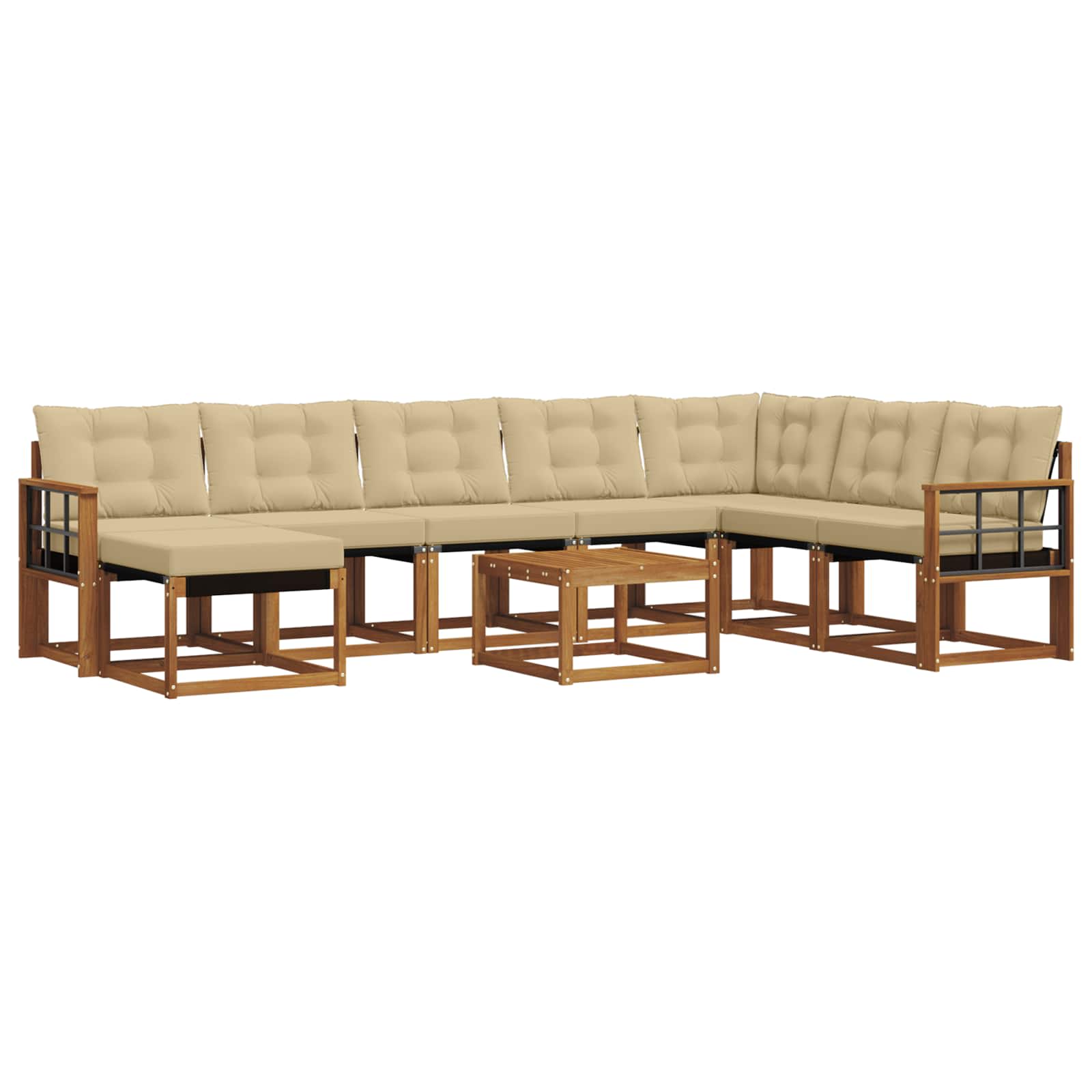 Ensemble de canapés d'extérieur 9 pcs Naturel et Beige - XIOS