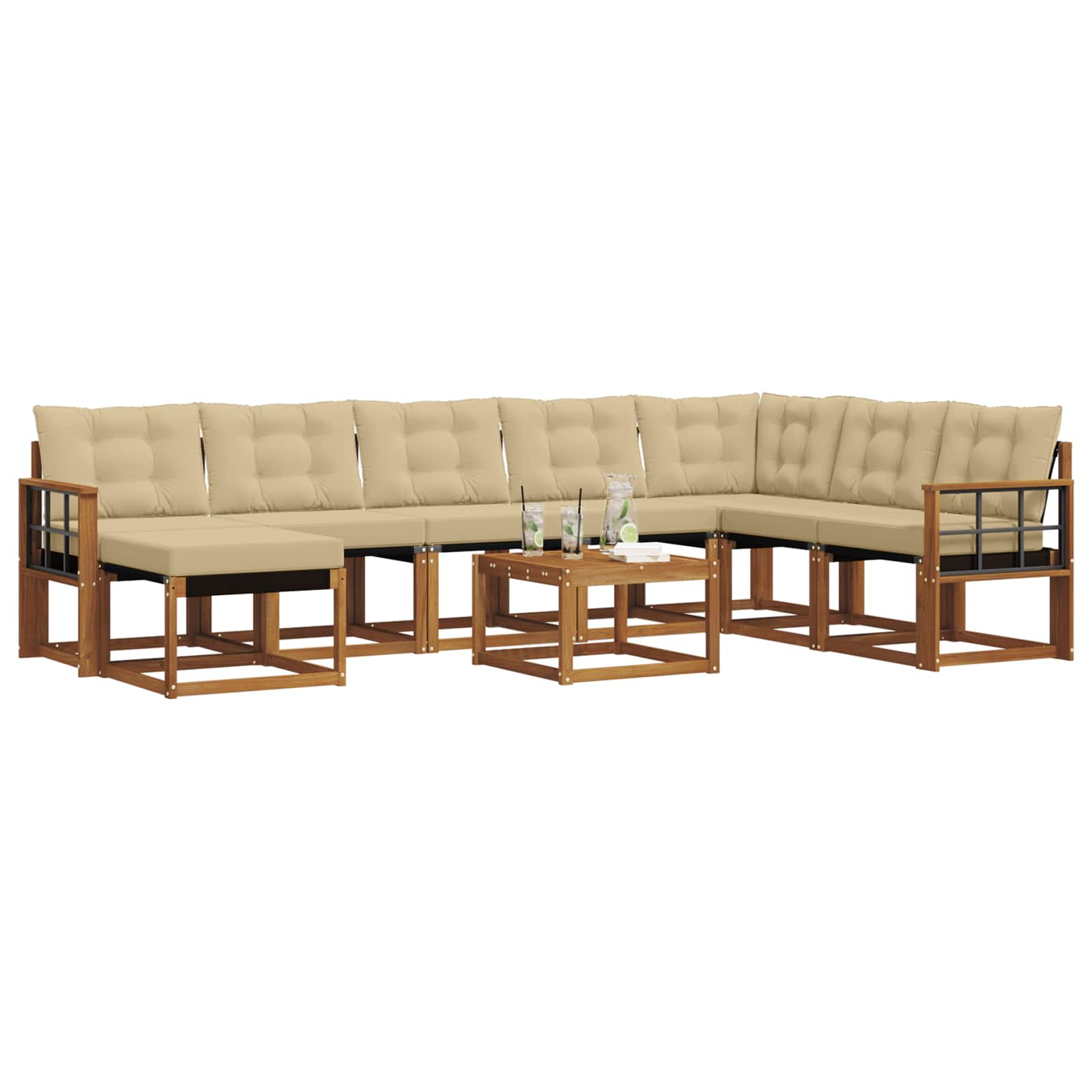 Ensemble de canapés d'extérieur 9 pcs Naturel et Beige - XIOS