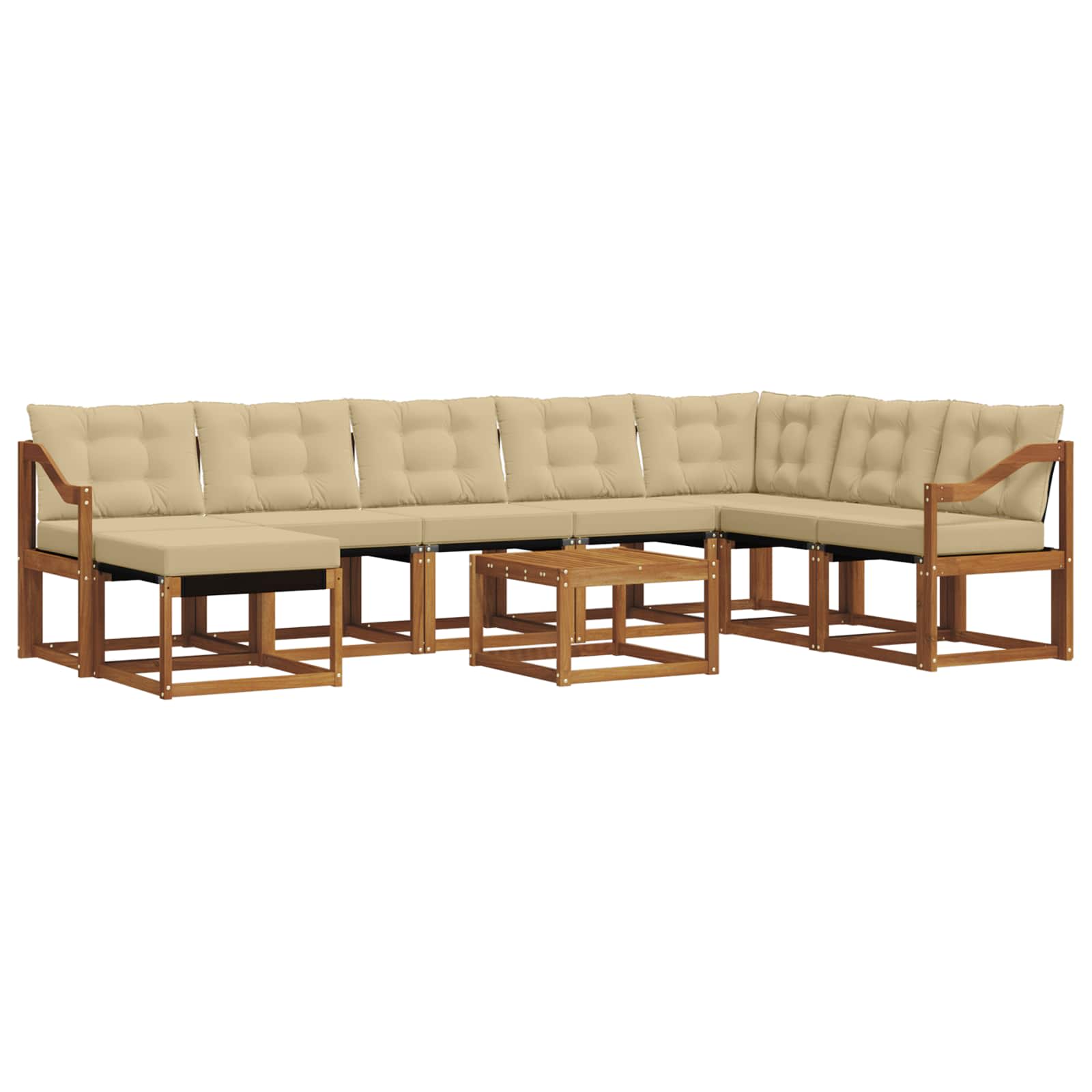 Ensemble de canapés d'extérieur 9 pcs Naturel et Beige - XIOS