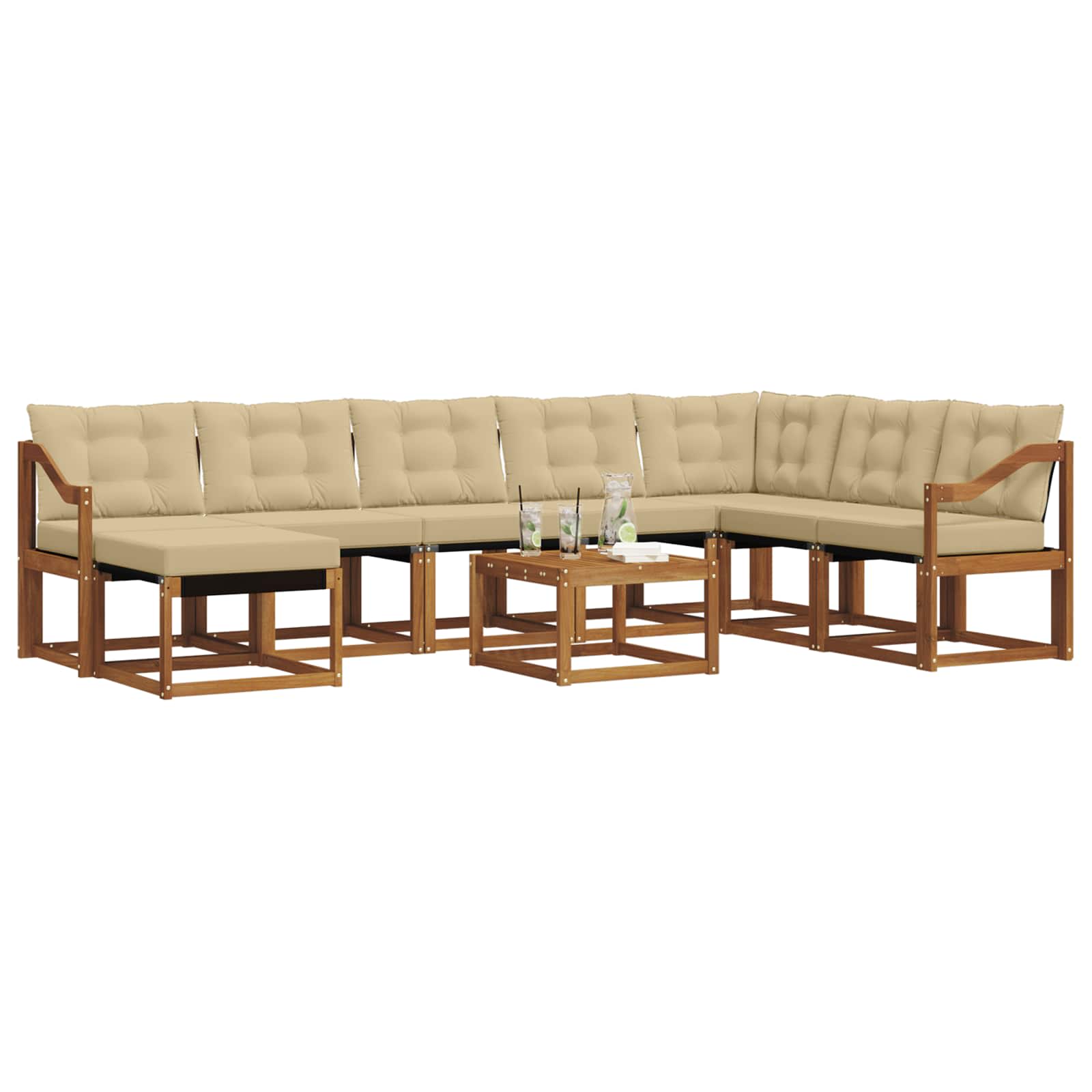 Ensemble de canapés d'extérieur 9 pcs Naturel et Beige - XIOS