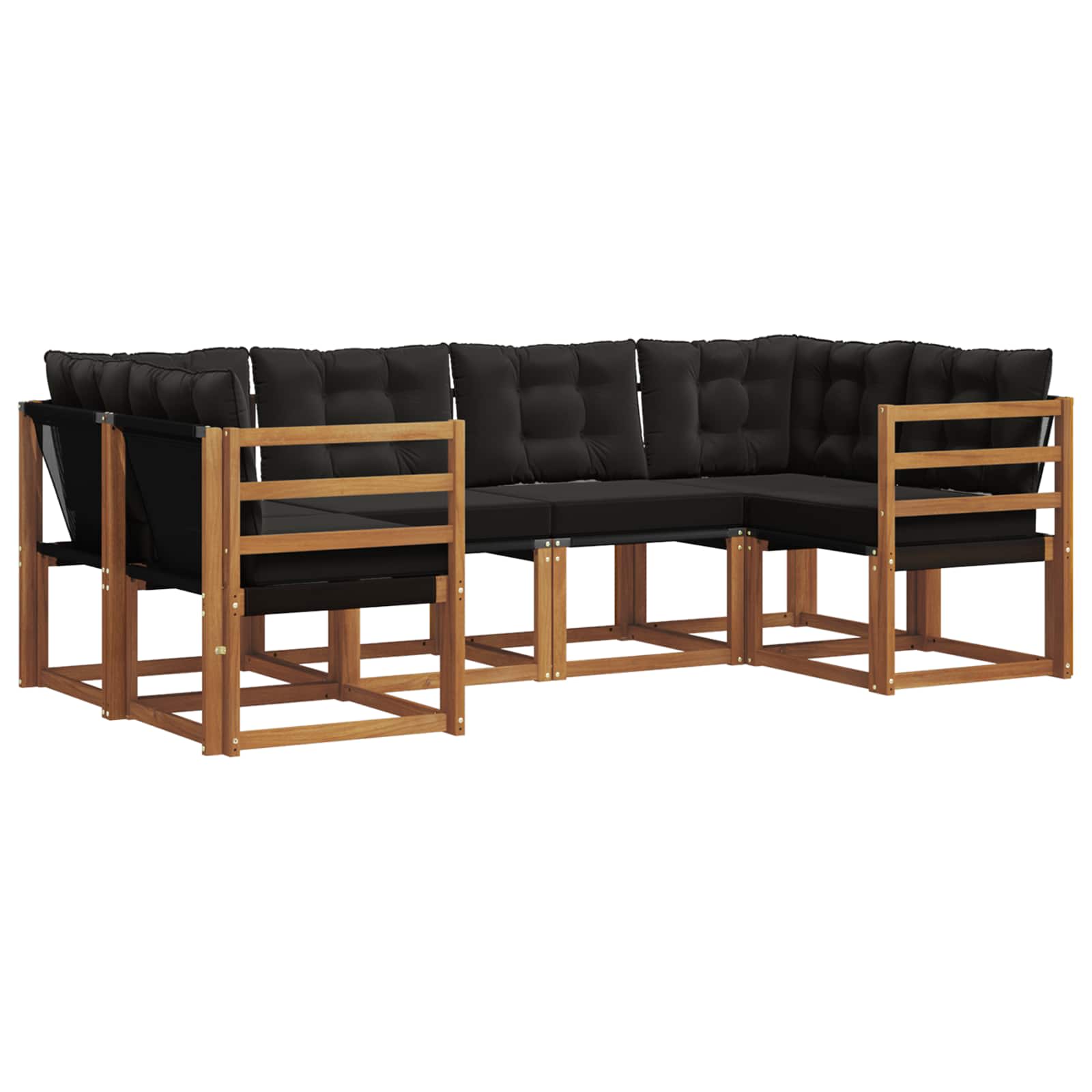 Ensemble de canapés d'extérieur 6 pcs Naturel et noir - XIOS