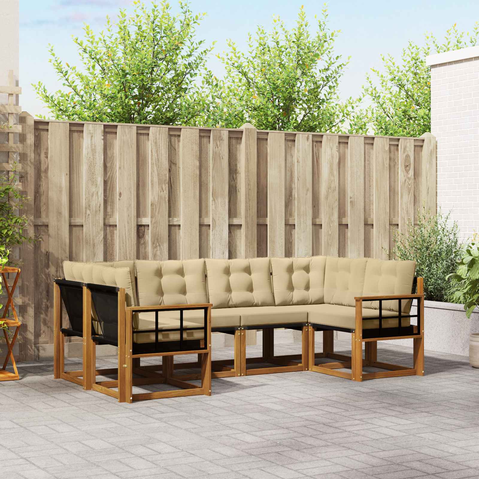 Ensemble de canapés d'extérieur 6 pcs Naturel et Beige - XIOS