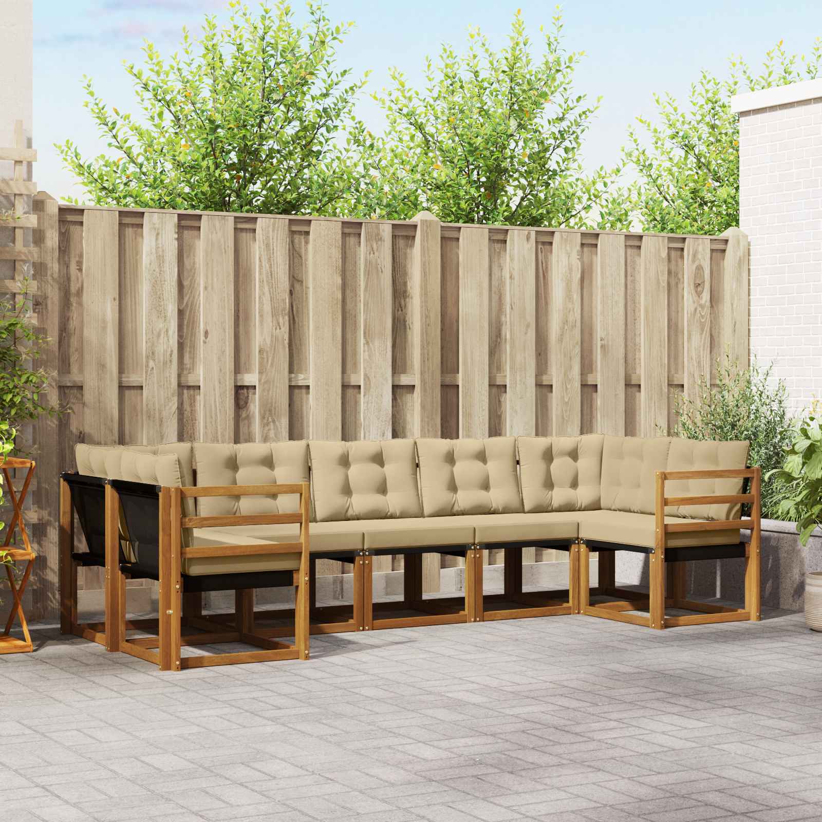 Ensemble de canapés d'extérieur 7 pcs Naturel et Beige - XIOS