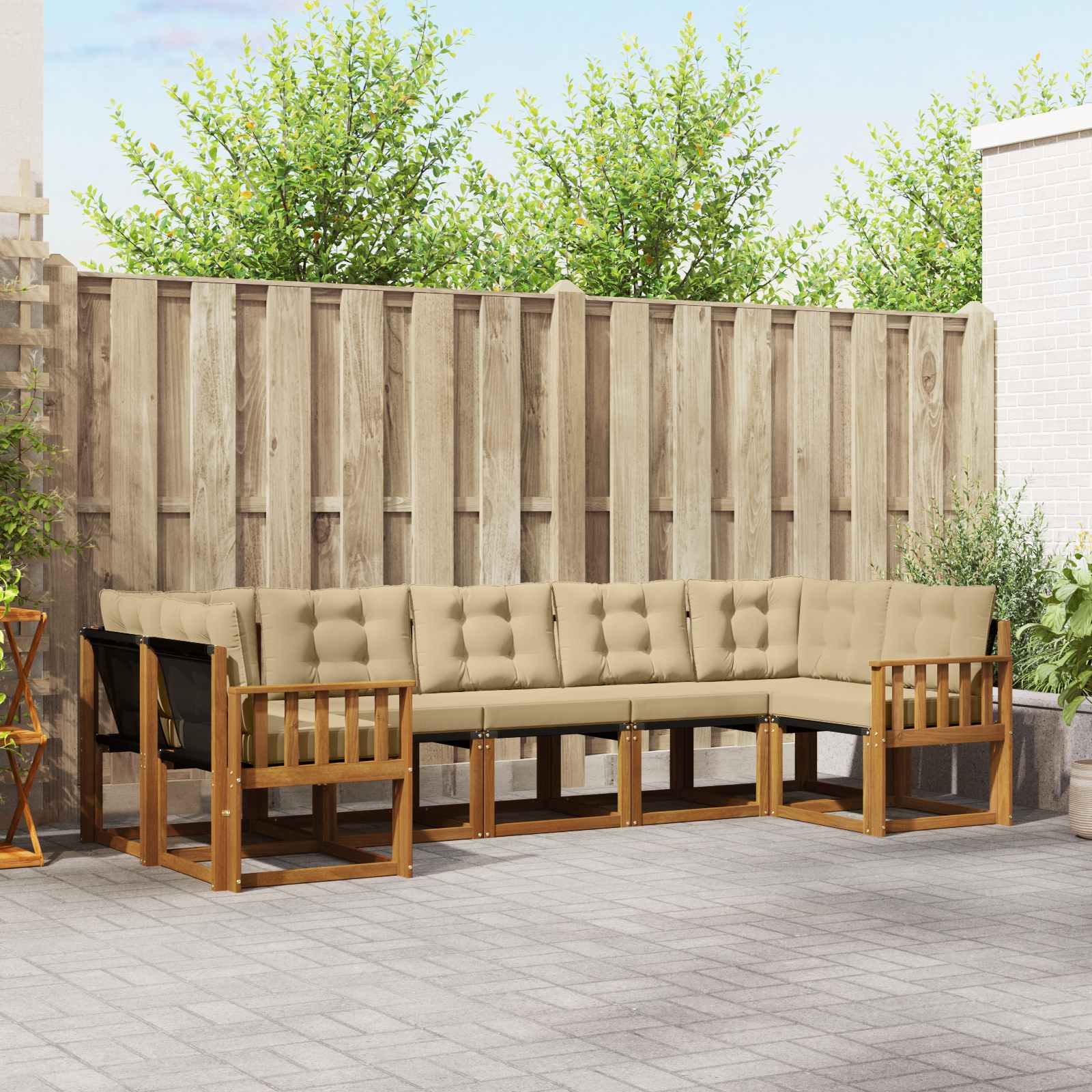Ensemble de canapés d'extérieur 7 pcs Naturel et Beige - XIOS