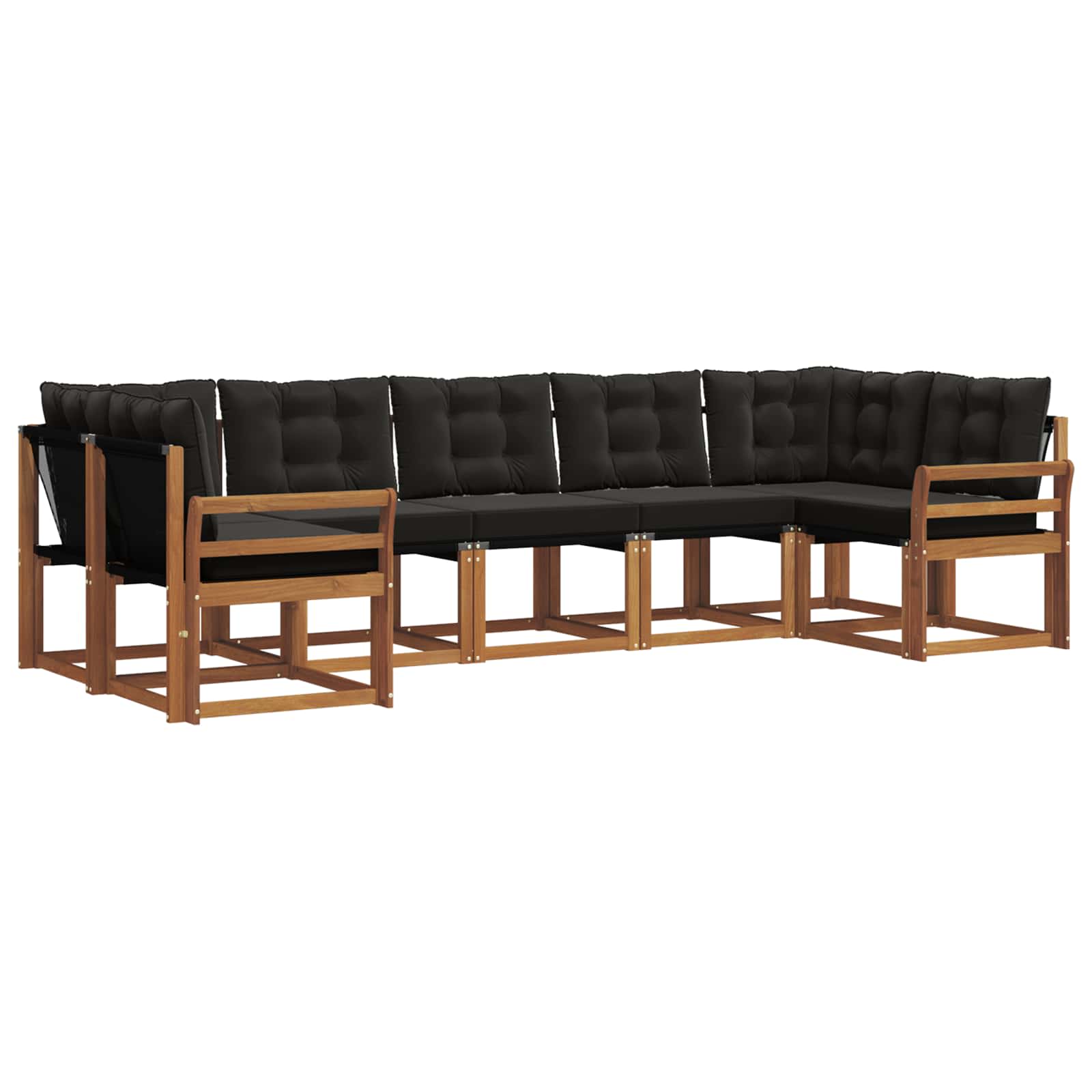 Ensemble de canapés d'extérieur 7 pcs Naturel et Noir - XIOS