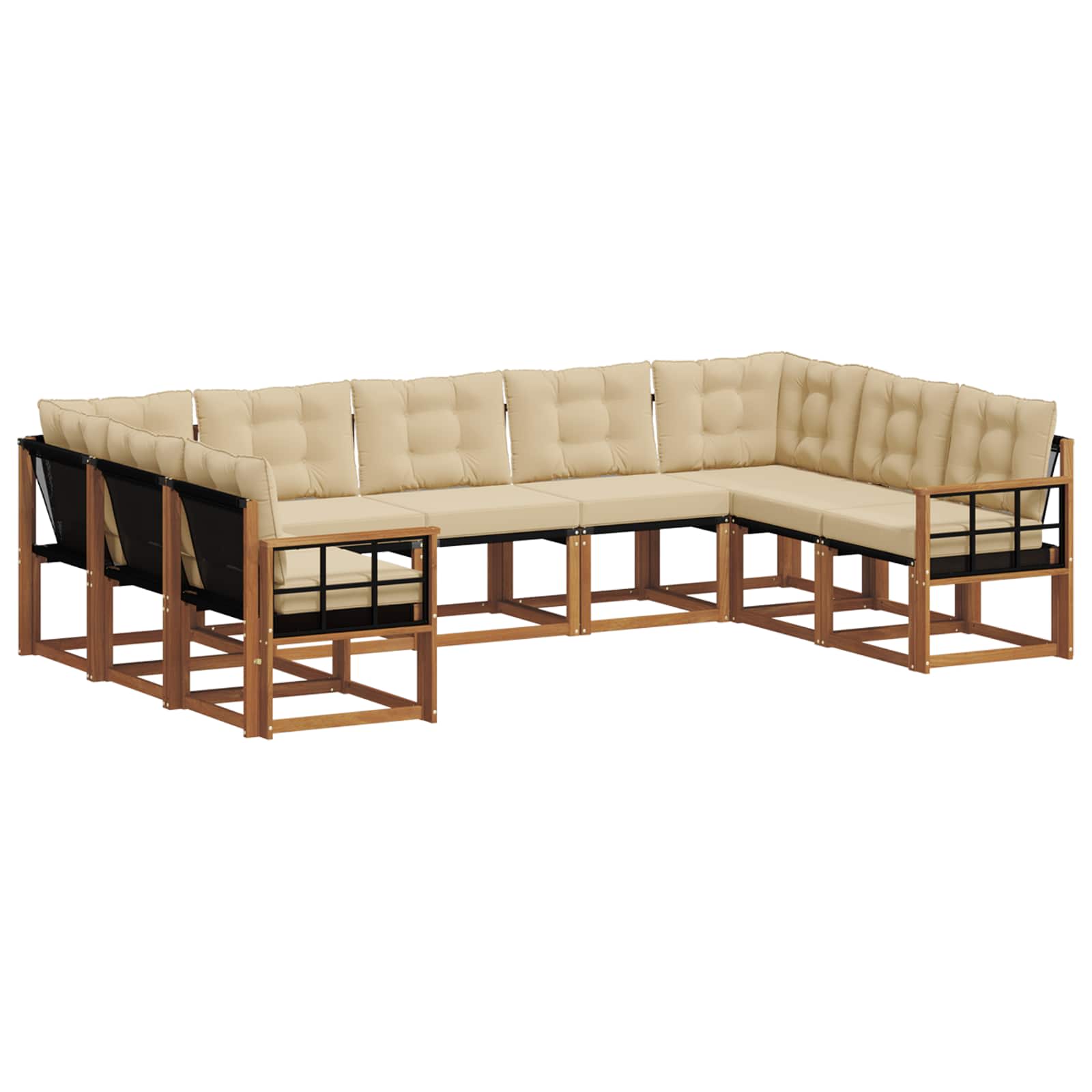 Ensemble de canapés d'extérieur 9 pcs Naturel et Beige - XIOS