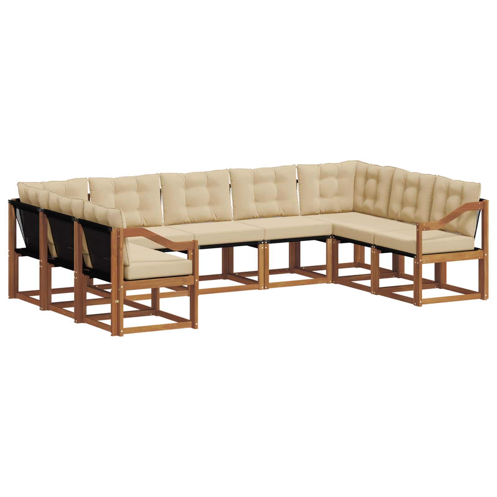 Ensemble de canapés d'extérieur 9 pcs Naturel et Beige - XIOS