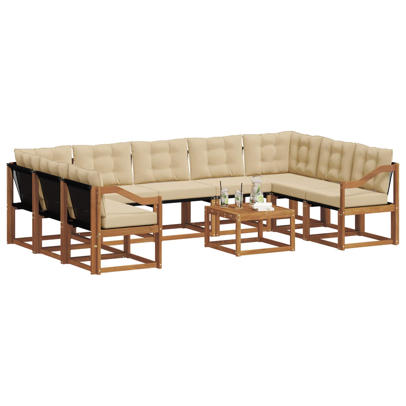 Ensemble de canapés d'extérieur 10 pcs Naturel et Beige - XIOS