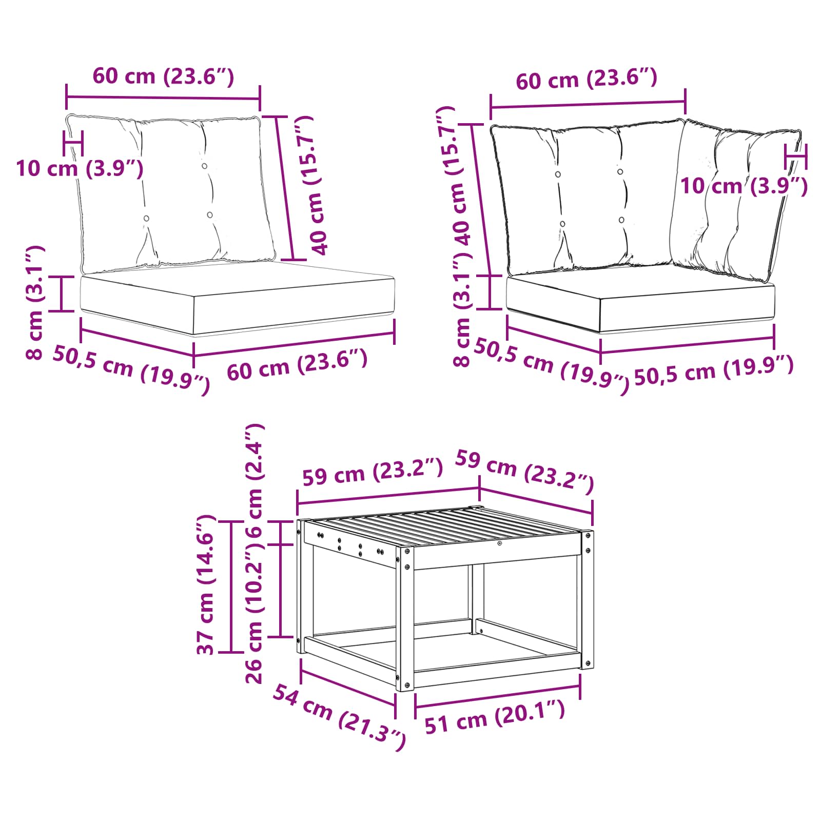 Ensemble de canapés d'extérieur 10 pcs Naturel et Beige - XIOS