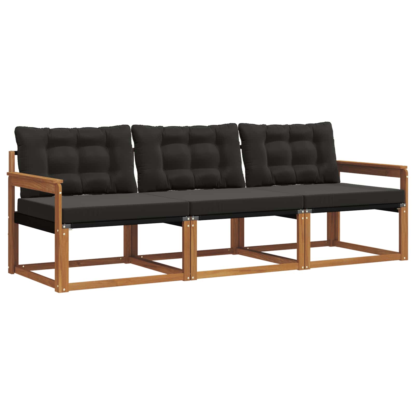 Ensemble de canapés d'extérieur 3 pcs Naturel et Noir - XIOS