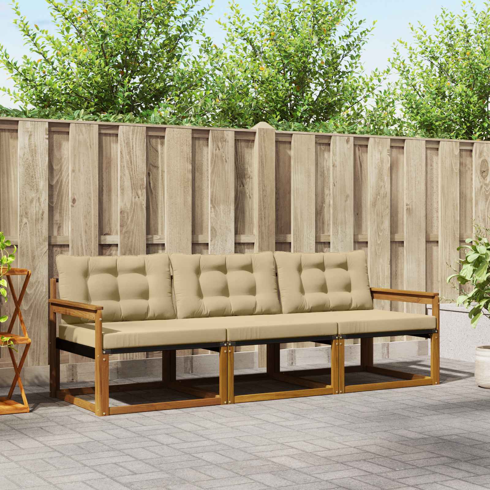 Ensemble de canapés d'extérieur 3 pcs Naturel et Beige - XIOS