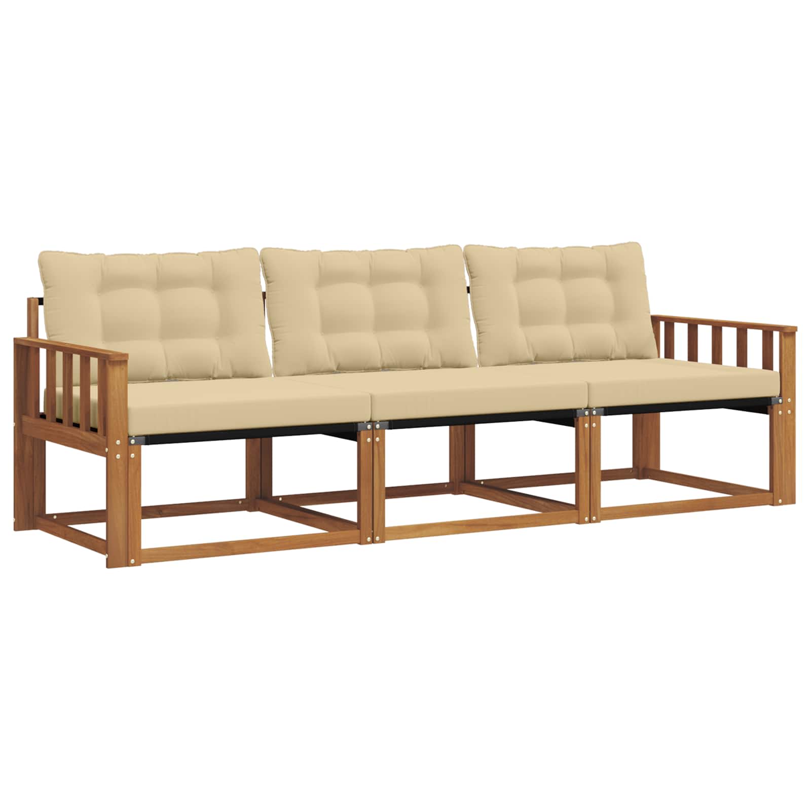 Ensemble de canapés d'extérieur 3 pcs Naturel et Beige - XIOS