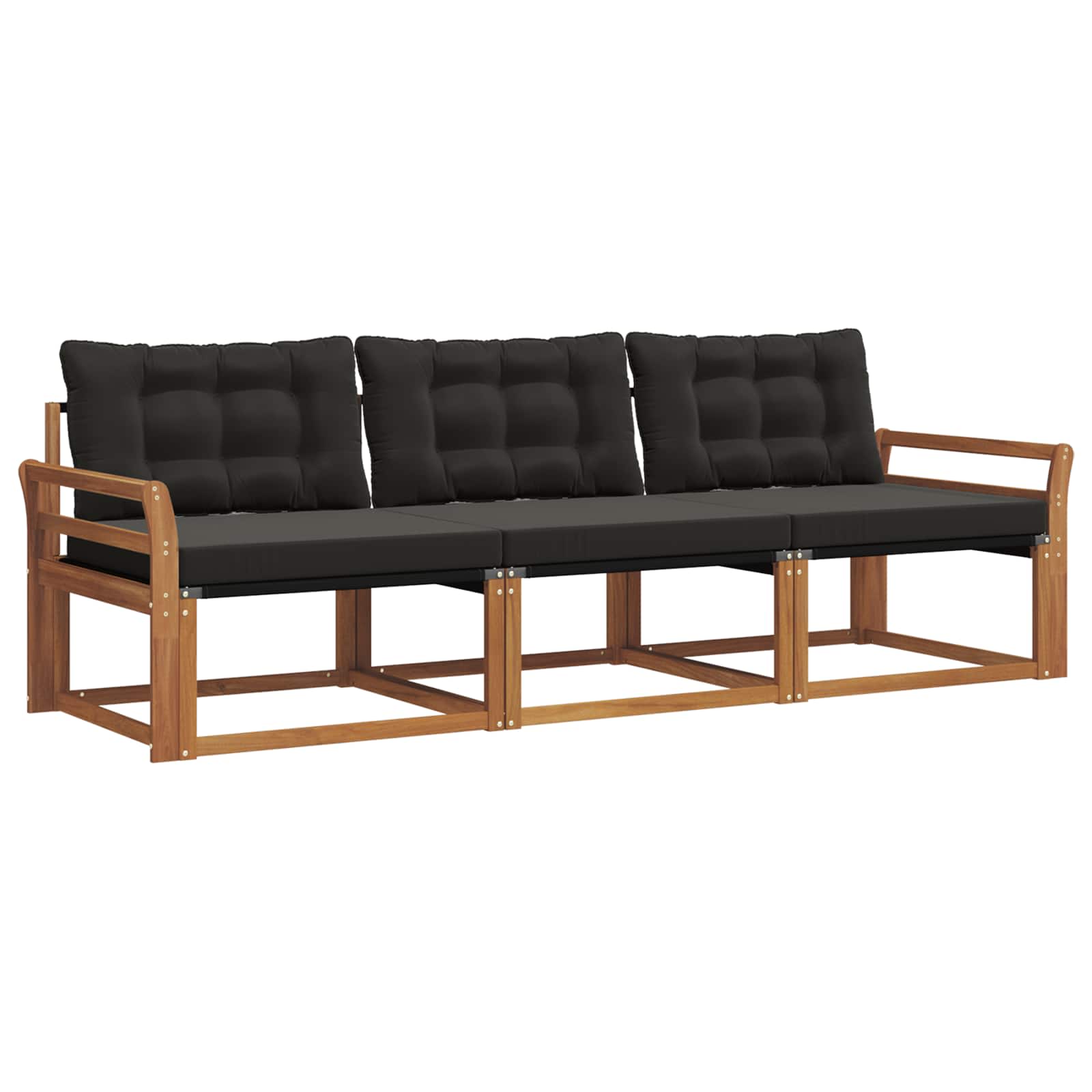 Ensemble de canapés d'extérieur 3 pcs Naturel et Noir - XIOS