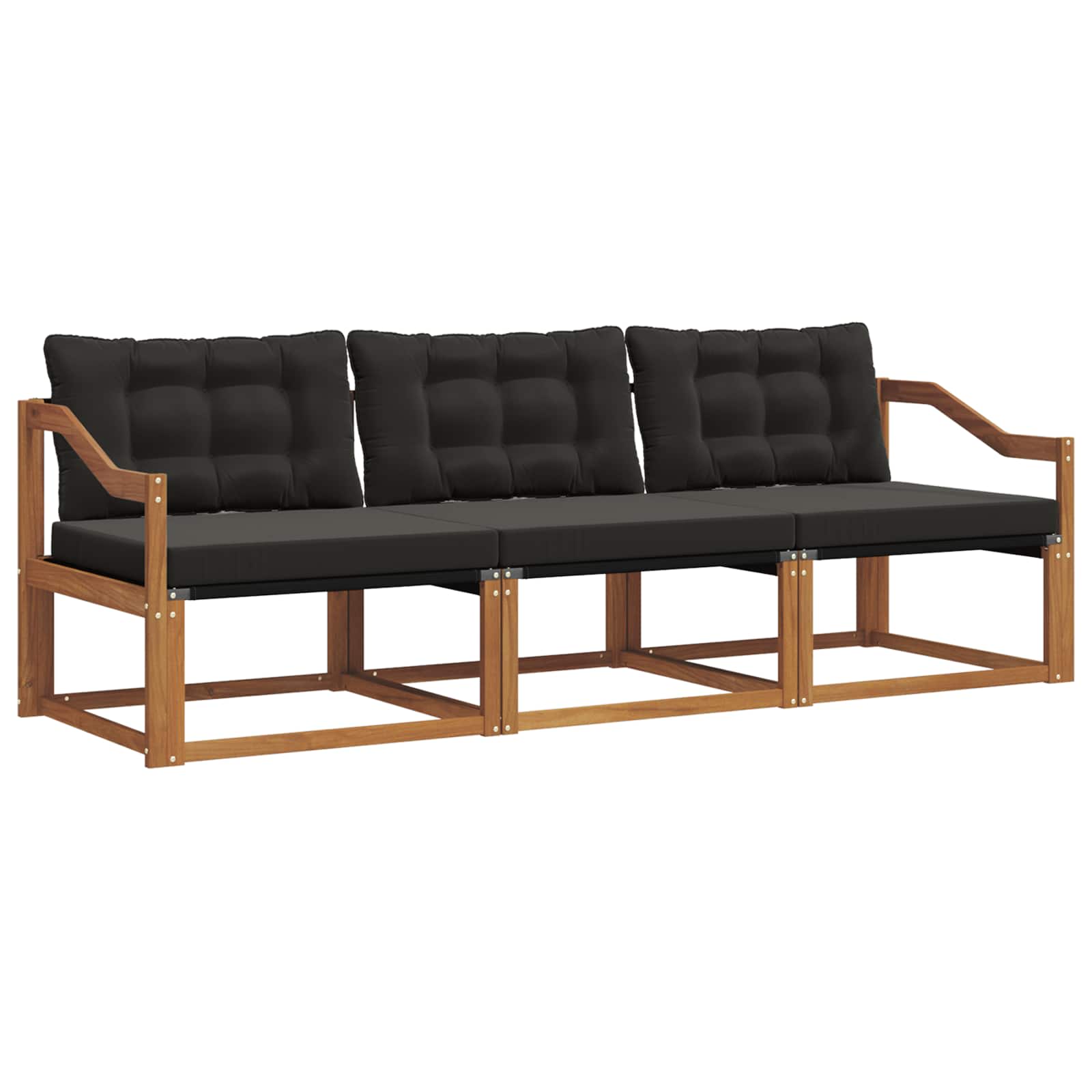 Ensemble de canapés d'extérieur 3 pcs Naturel et Noir - XIOS