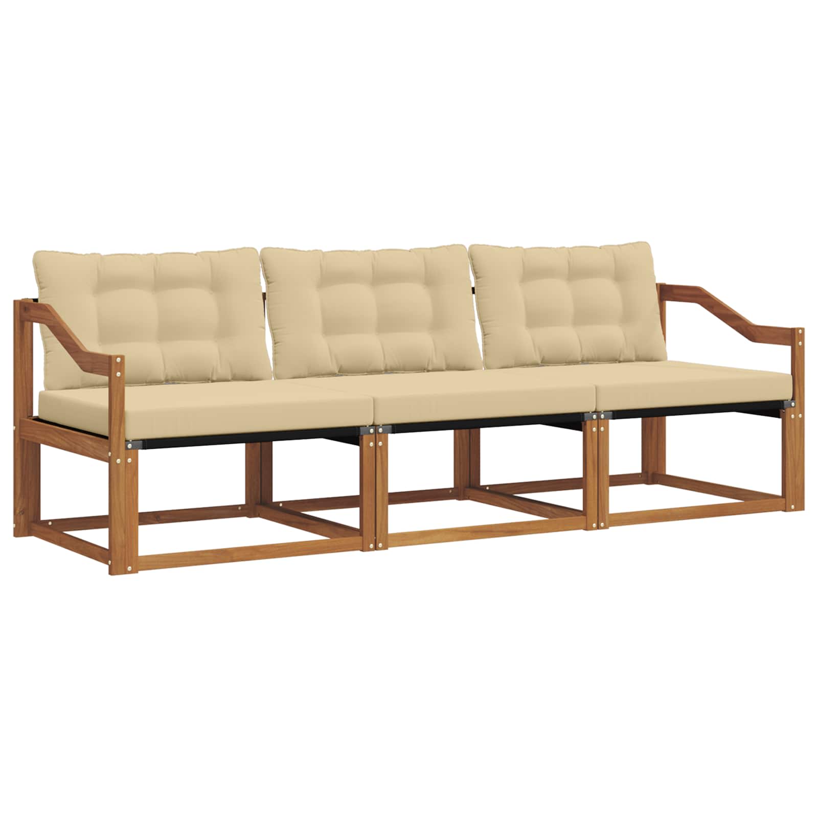 Ensemble de canapés d'extérieur 3 pcs Naturel et Beige - XIOS