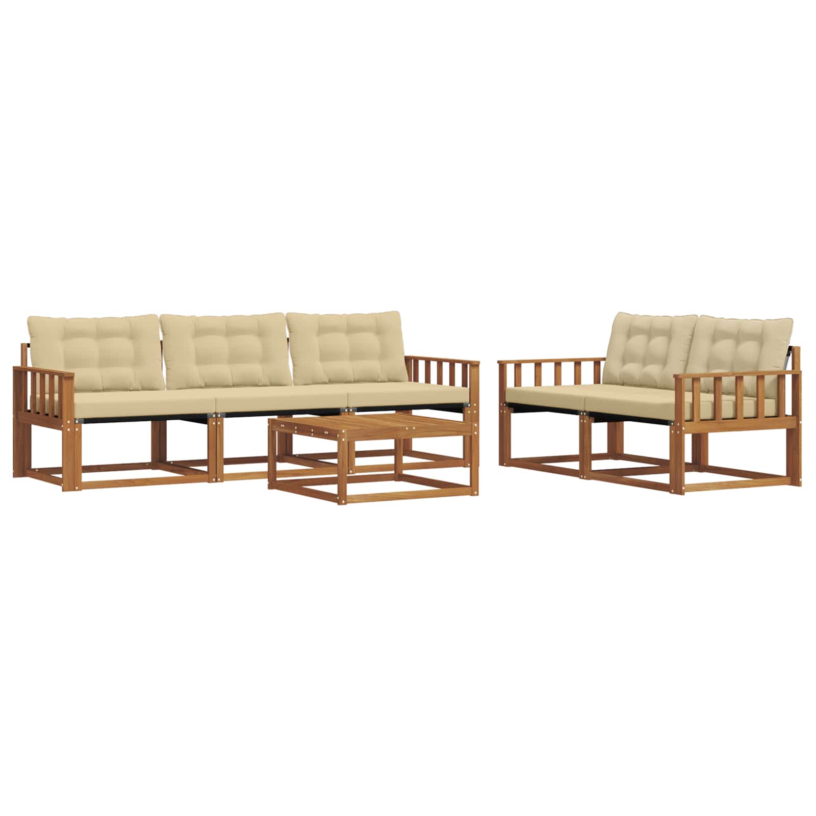 Ensemble de canapés d'extérieur 6 pcs Naturel et Beige - XIOS