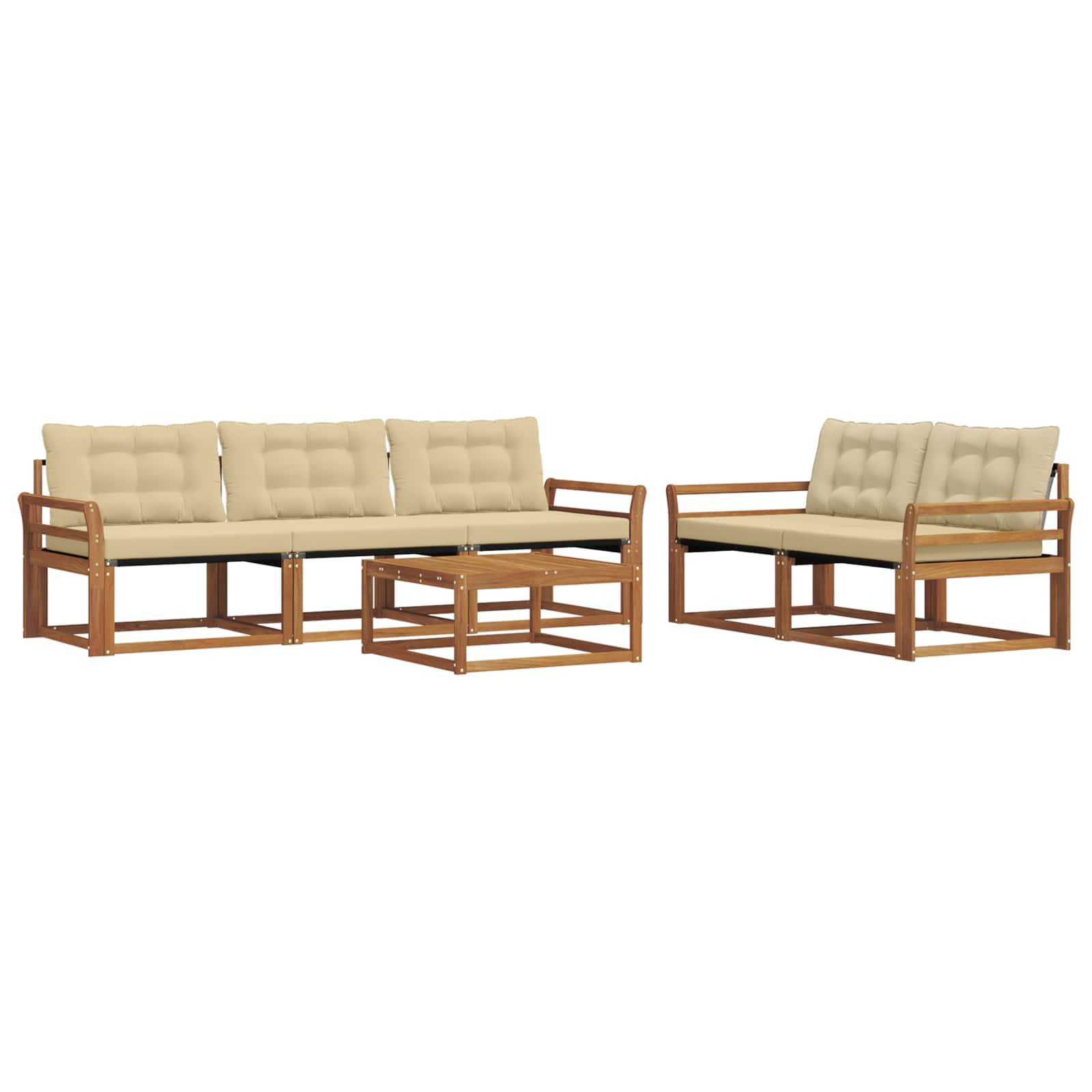 Ensemble de canapés d'extérieur 6 pcs Naturel et Beige - XIOS
