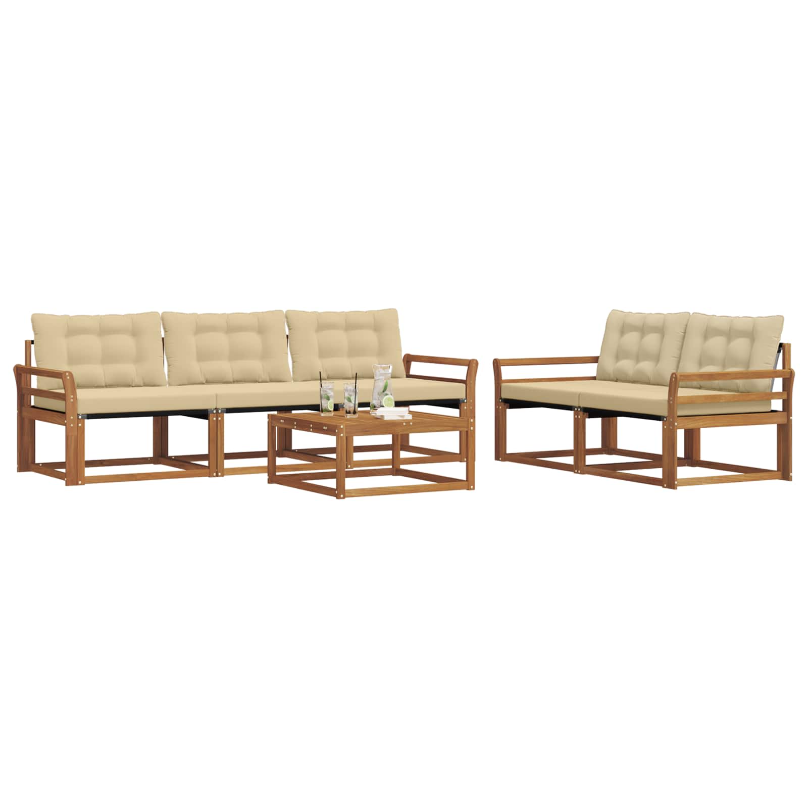 Ensemble de canapés d'extérieur 6 pcs Naturel et Beige - XIOS