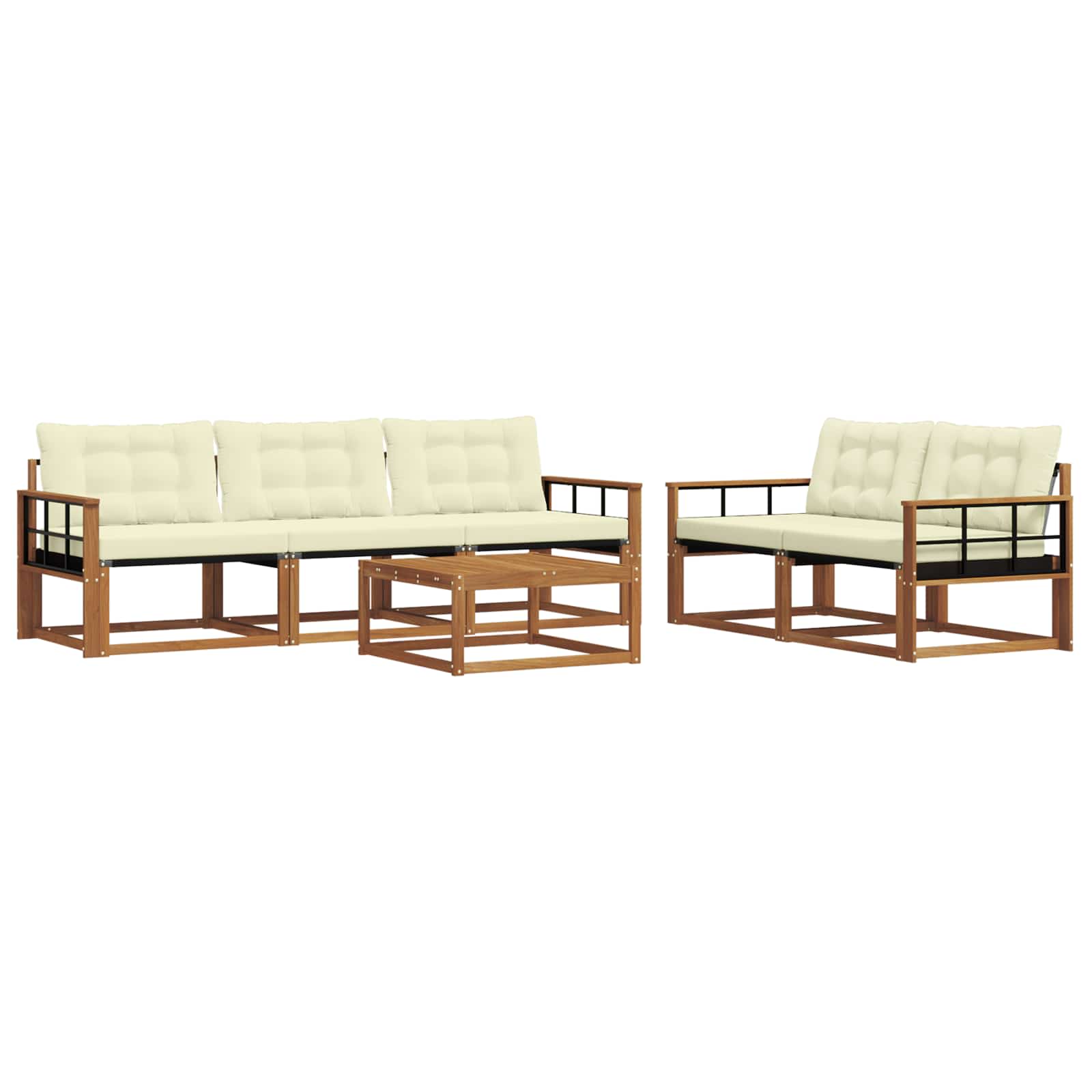Ensemble de canapés d'extérieur 6 pcs Naturel et Crème - XIOS