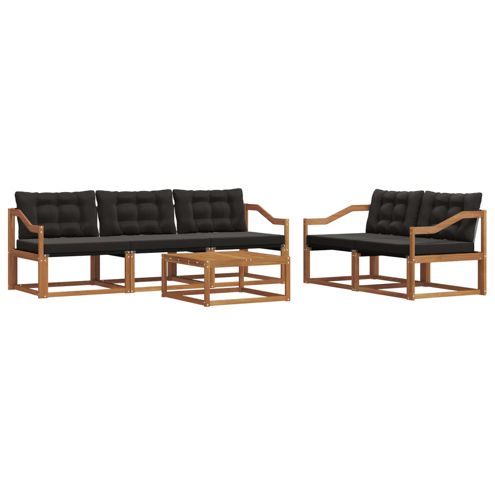 Ensemble de canapés d'extérieur 6 pcs Naturel et Noir - XIOS
