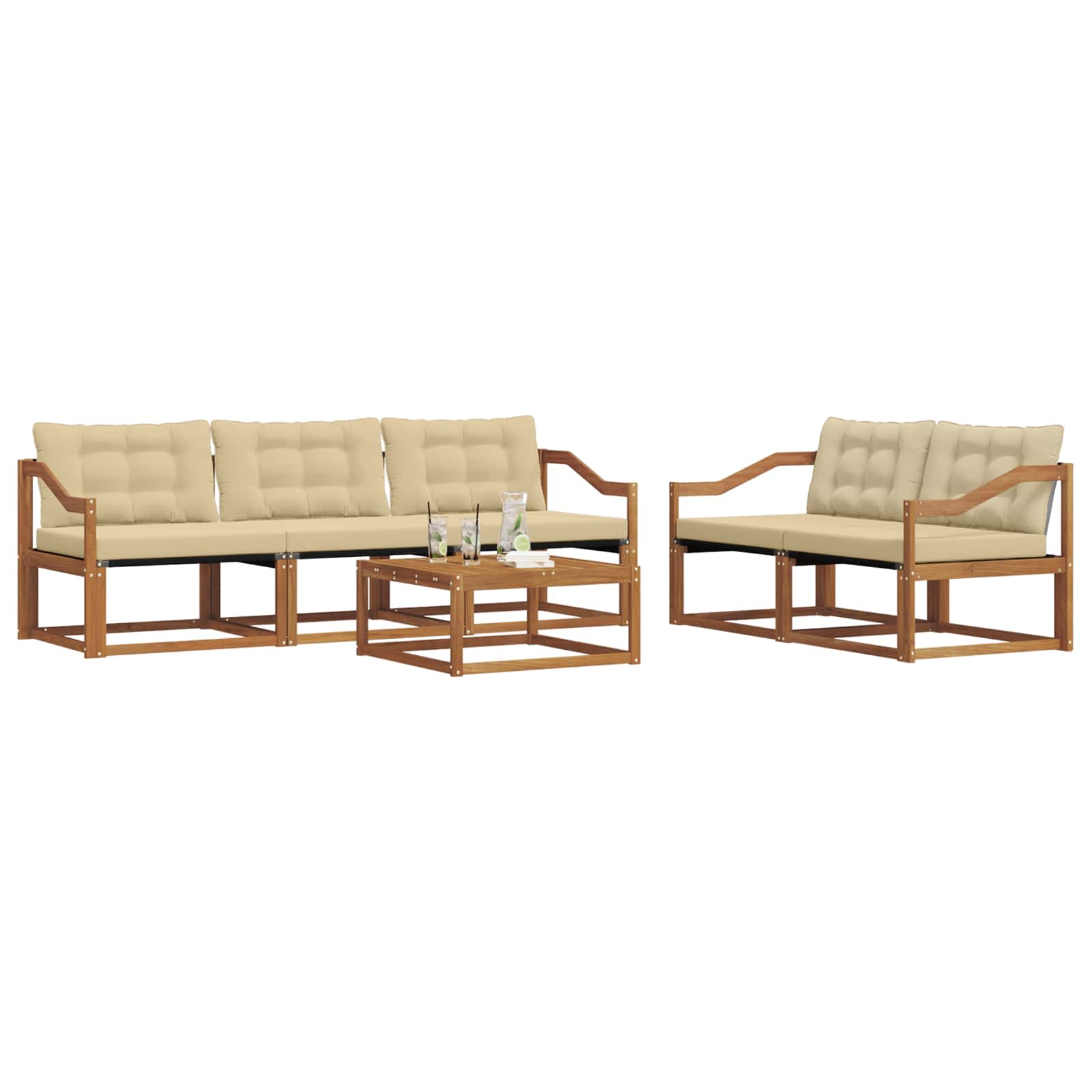 Ensemble de canapés d'extérieur 6 pcs Naturel et Beige - XIOS