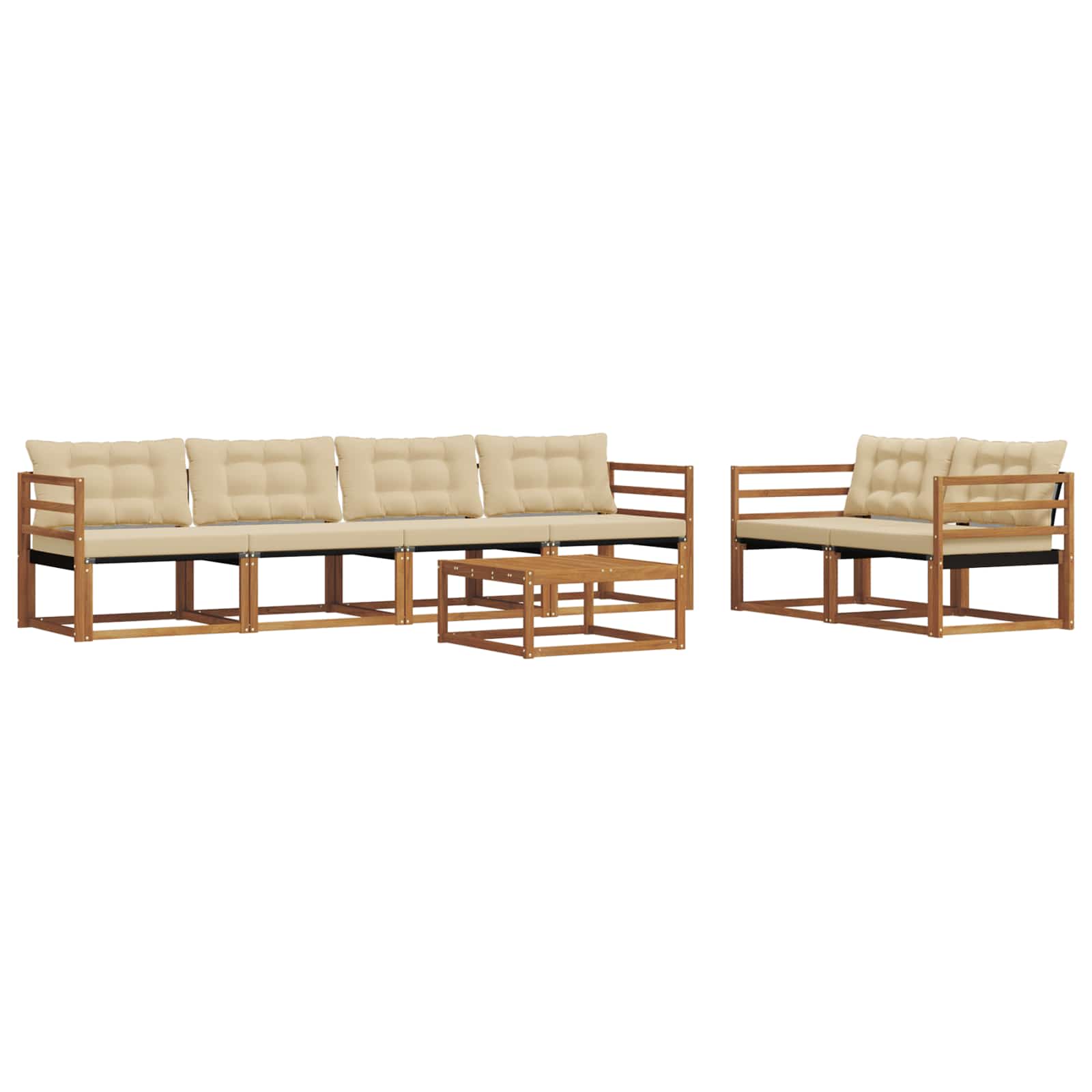 Ensemble de canapés d'extérieur 7 pcs Naturel et Beige - XIOS