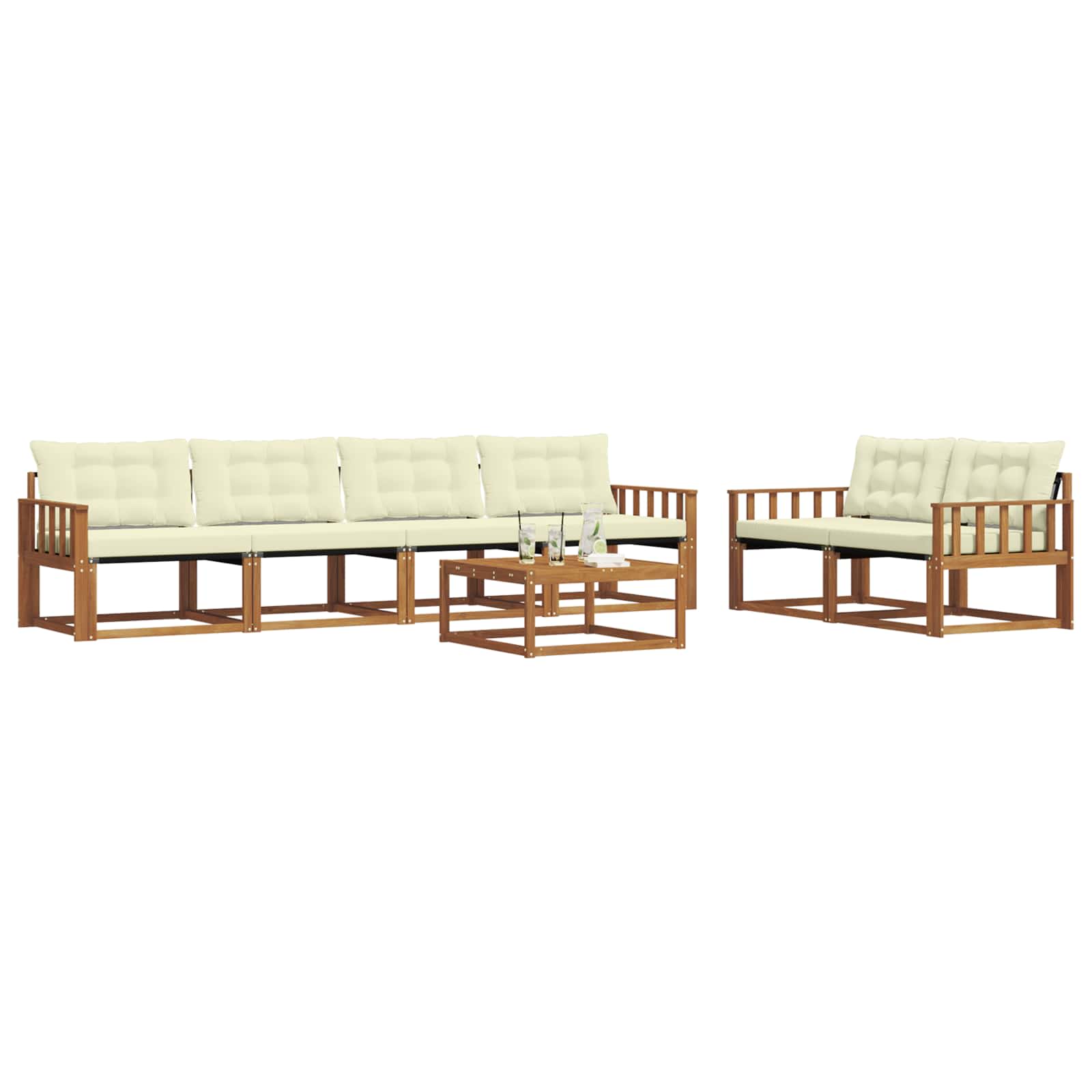 Ensemble de canapés d'extérieur 7 pcs Naturel et Crème - XIOS