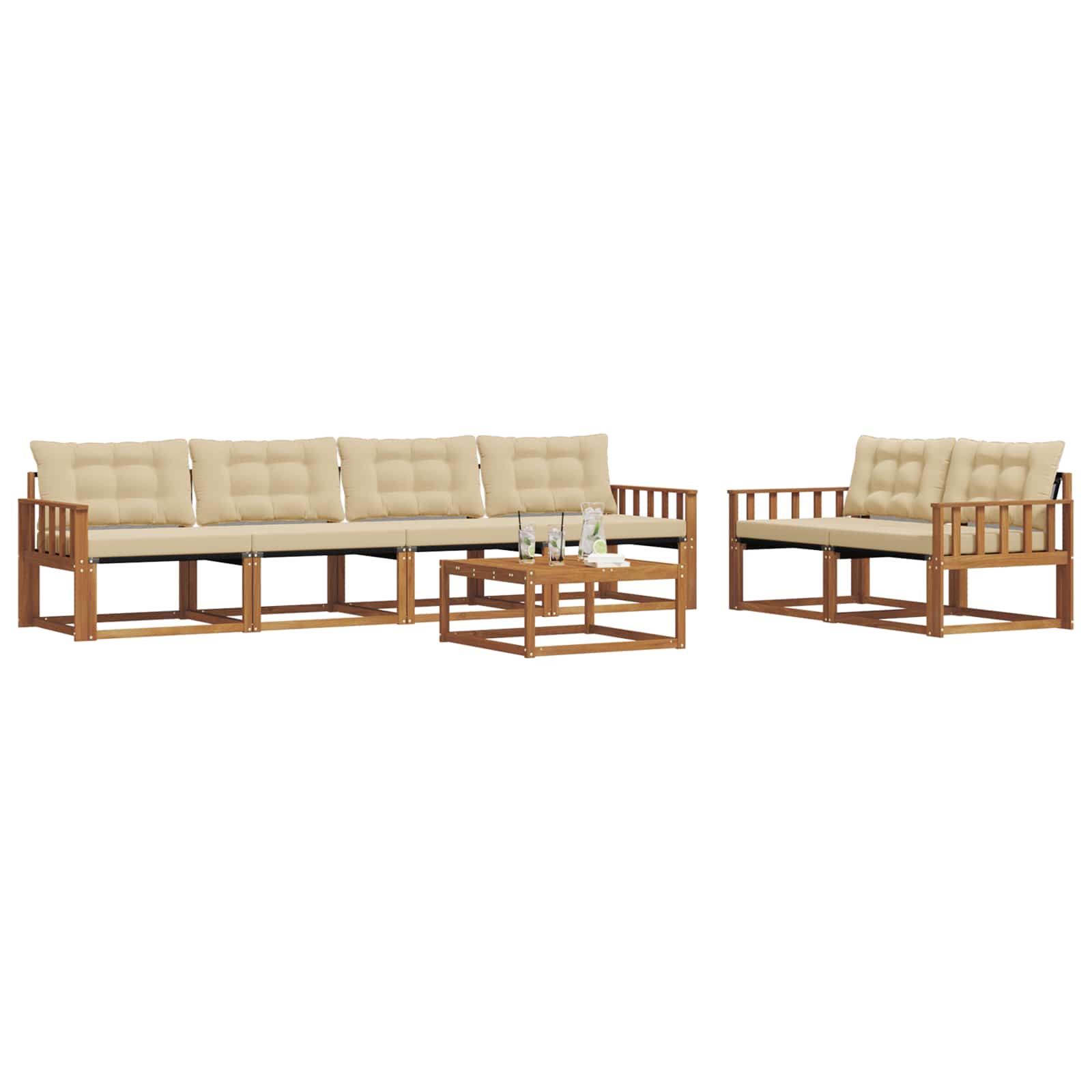 Ensemble de canapés d'extérieur 7 pcs Naturel et Beige - XIOS