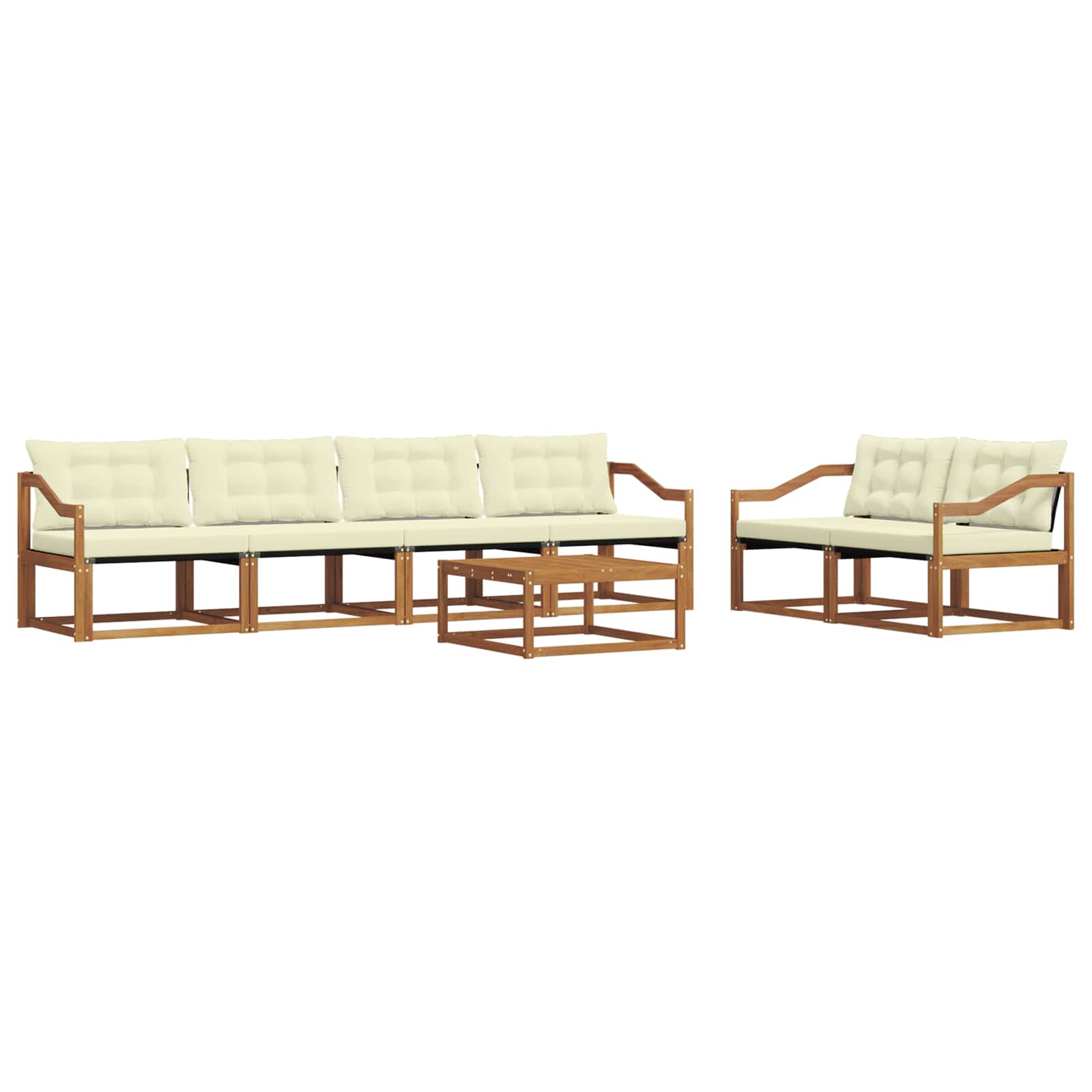 Ensemble de canapés d'extérieur 7 pcs Naturel et Crème - XIOS