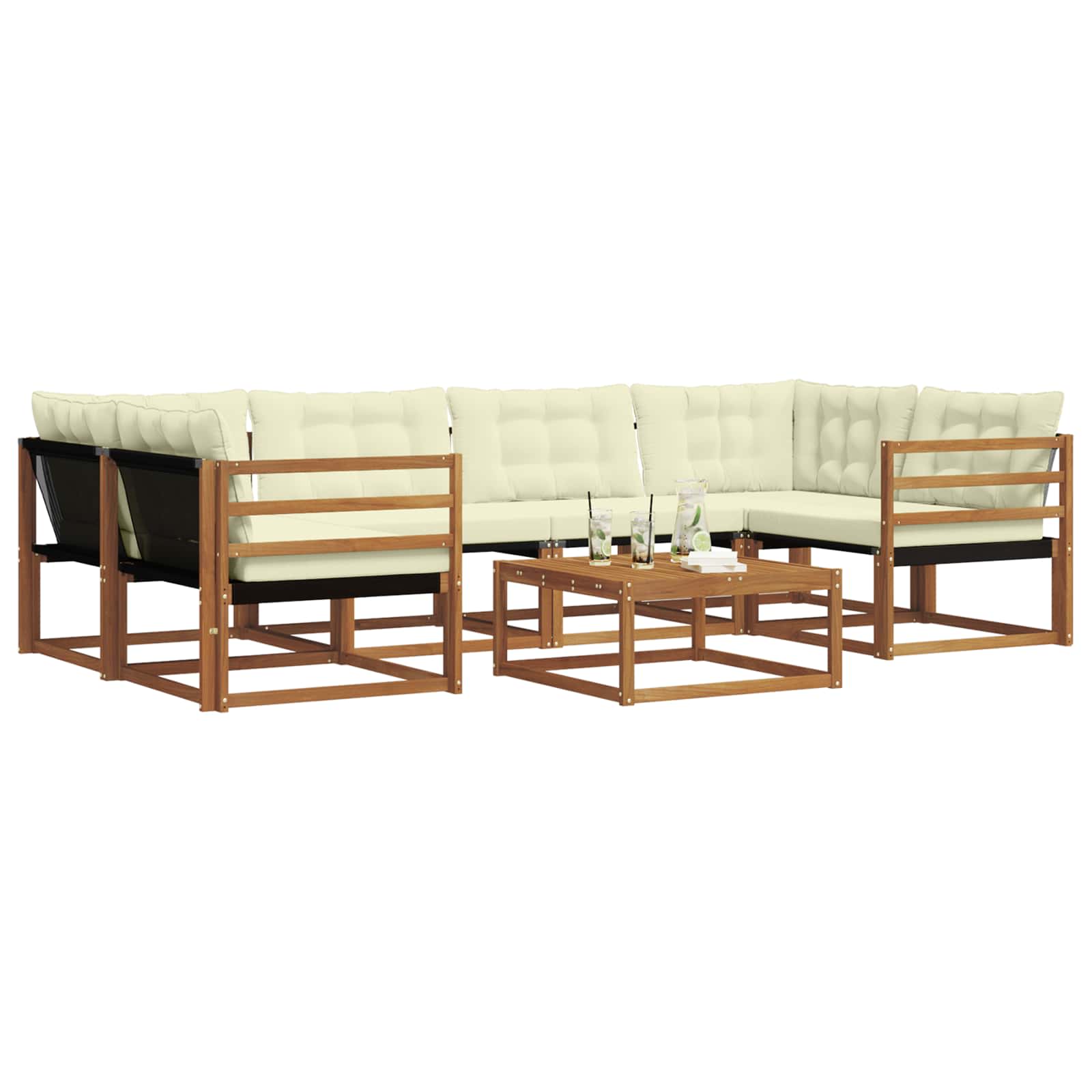 Ensemble de canapés d'extérieur 7 pcs Naturel et Crème - XIOS