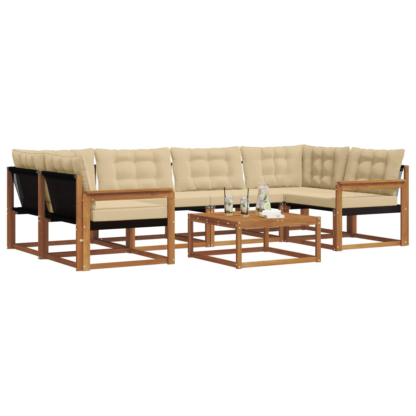 Ensemble de canapés d'extérieur 7 pcs Naturel et Beige - XIOS