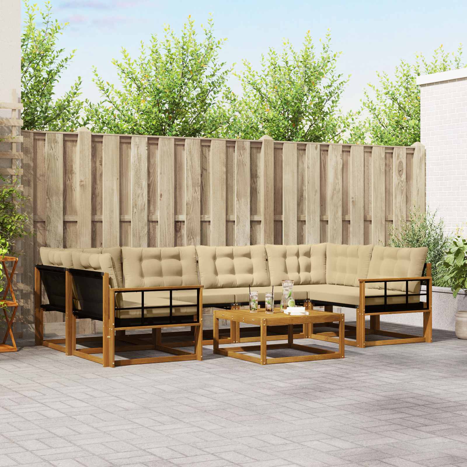 Ensemble de canapés d'extérieur 7 pcs Naturel et Beige - XIOS