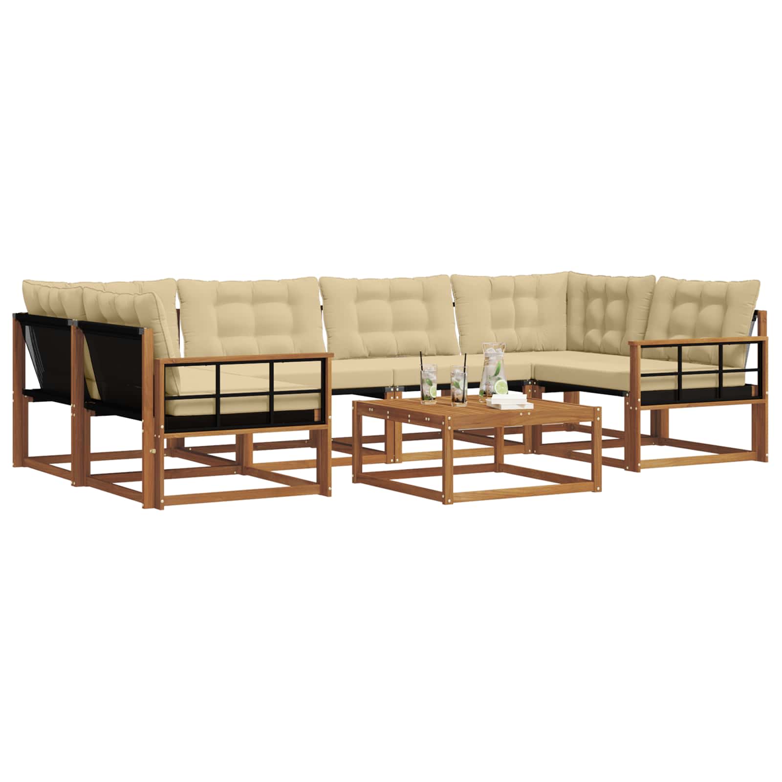 Ensemble de canapés d'extérieur 7 pcs Naturel et Beige - XIOS