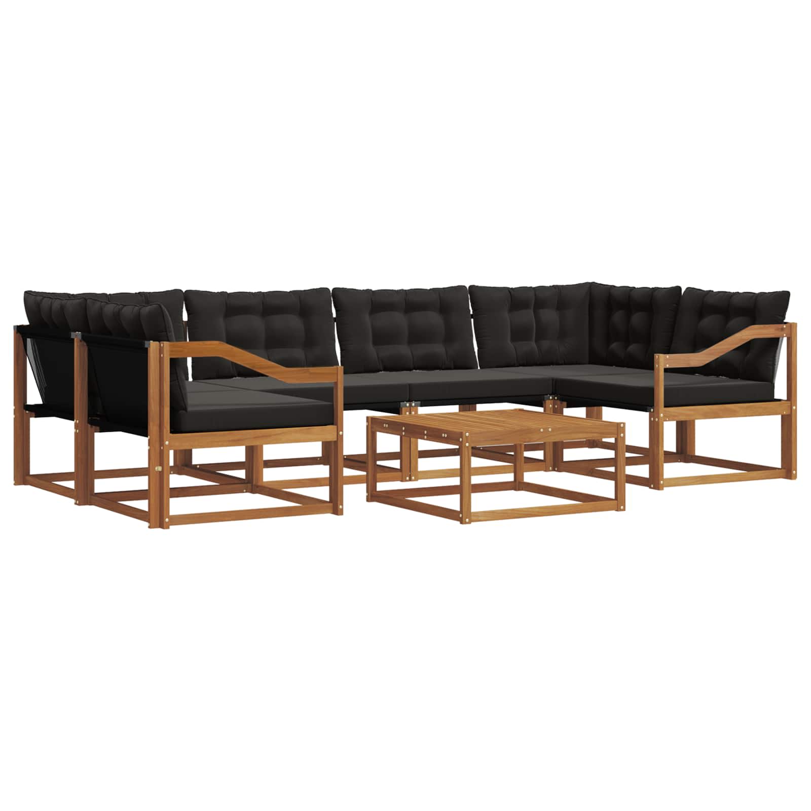 Ensemble de canapés d'extérieur 7 pcs Naturel et Noir - XIOS