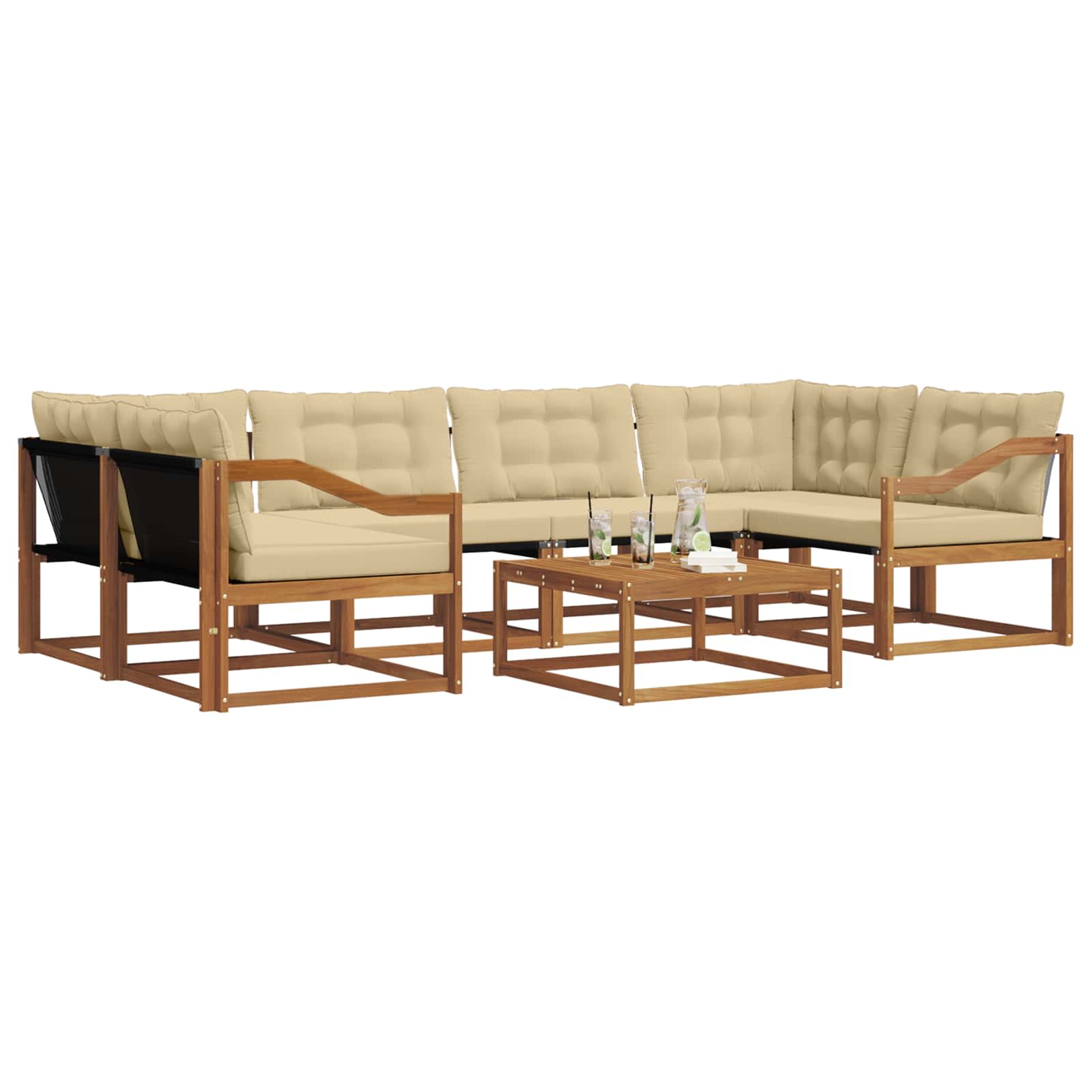 Ensemble de canapés d'extérieur 7 pcs Naturel et Beige - XIOS