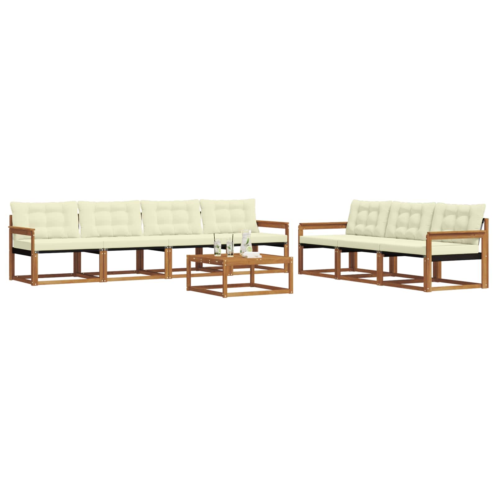Ensemble de canapés d'extérieur 8 pcs Naturel et Crème - XIOS