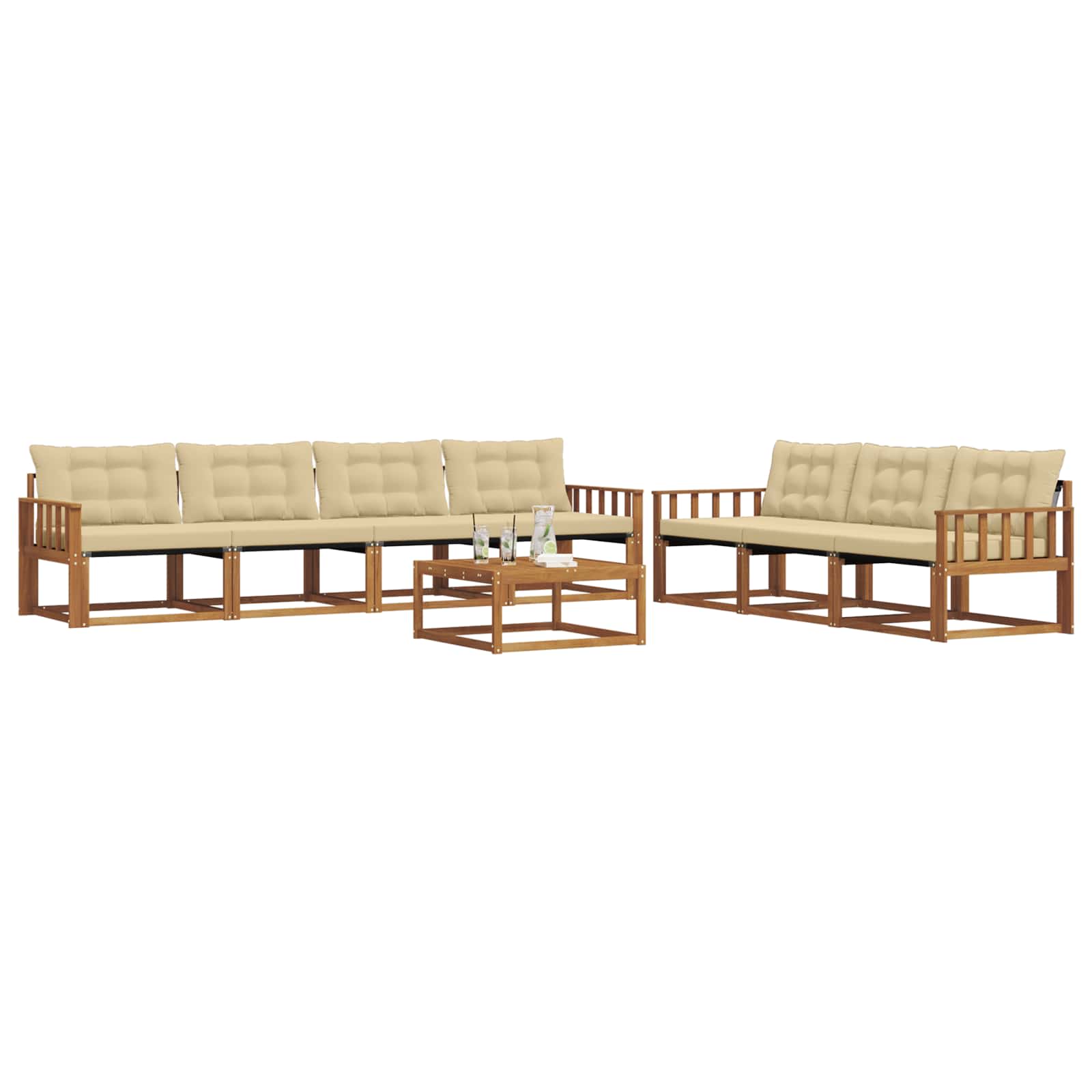Ensemble de canapés d'extérieur 8 pcs Naturel et Beige - XIOS