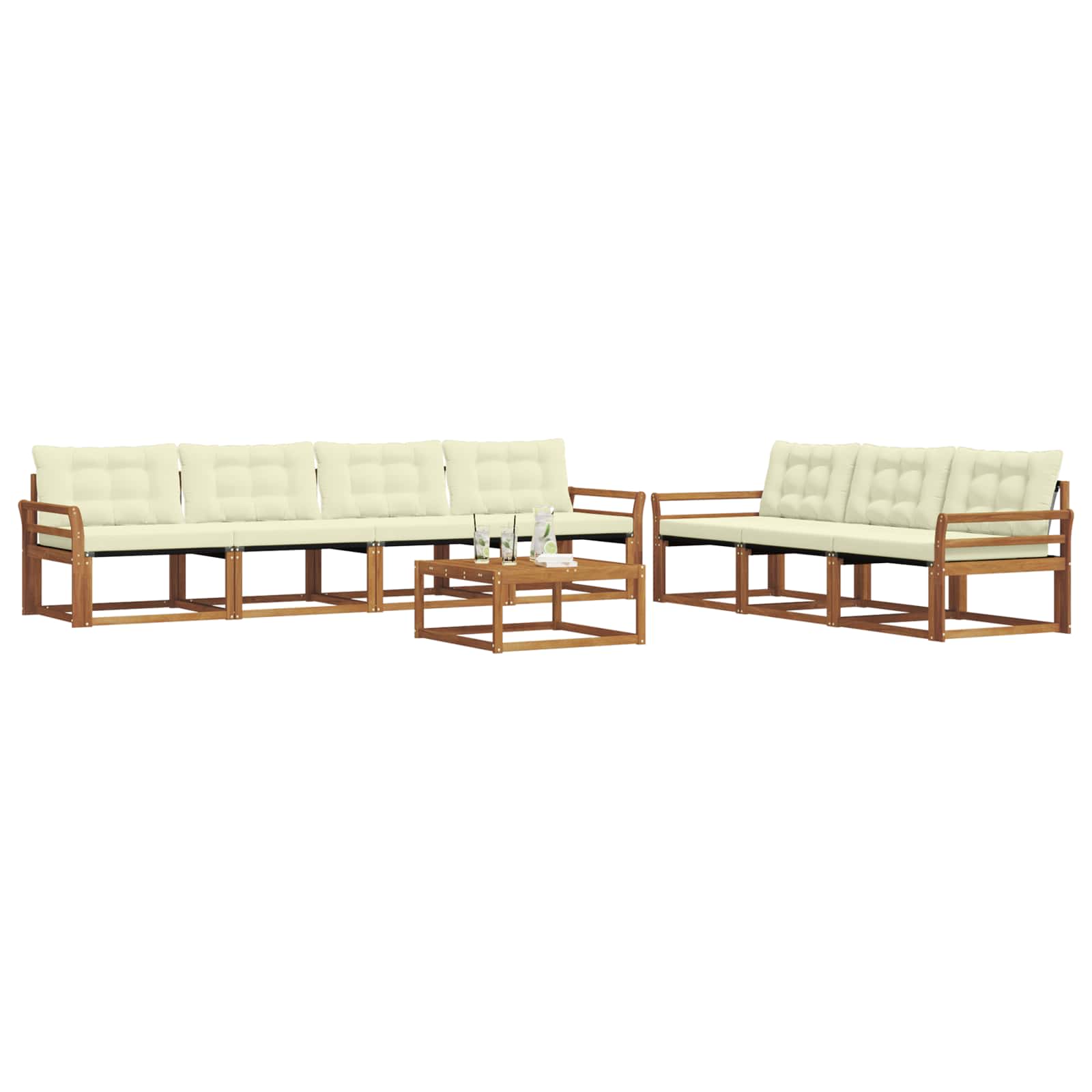 Ensemble de canapés d'extérieur 8 pcs Naturel et Crème - XIOS