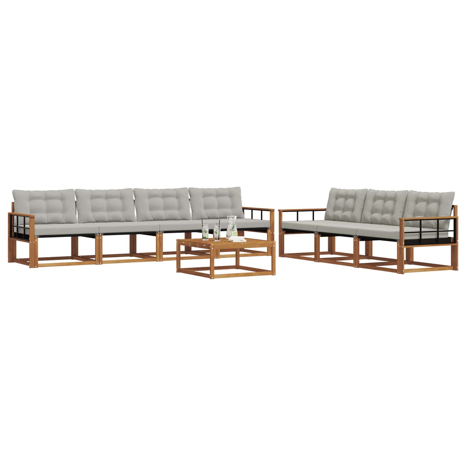 Ensemble de canapés d'extérieur 8 pcs Gris Naturel et Clair - XIOS