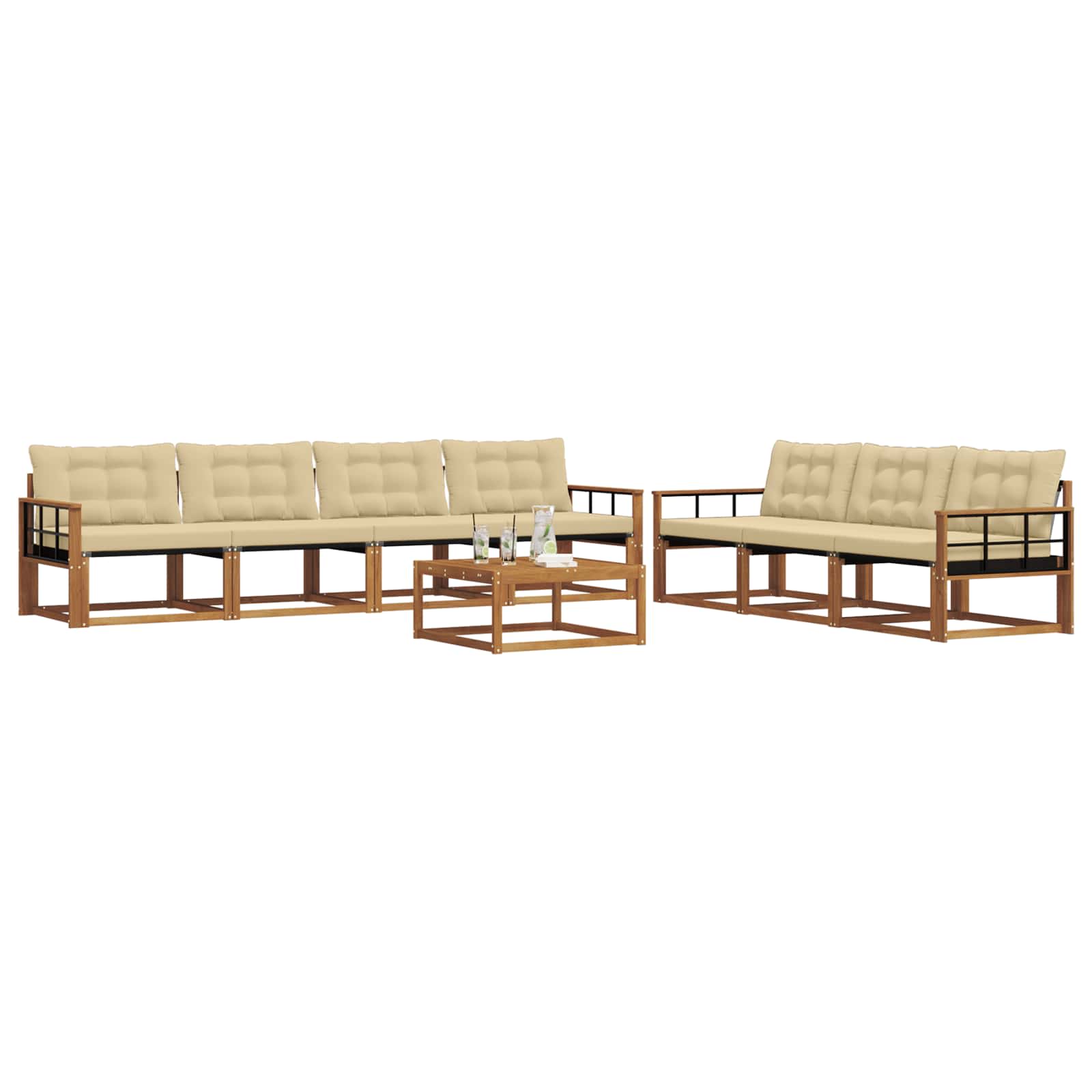 Ensemble de canapés d'extérieur 8 pcs Naturel et Beige - XIOS