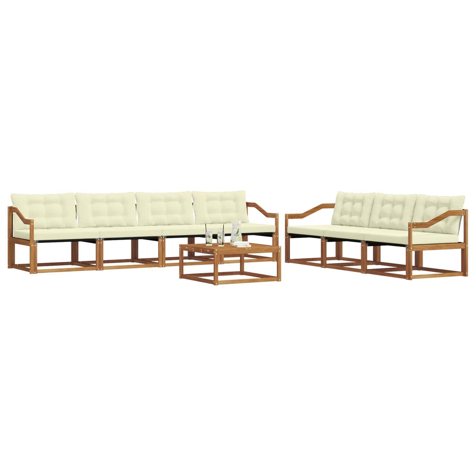 Ensemble de canapés d'extérieur 8 pcs Naturel et Crème - XIOS