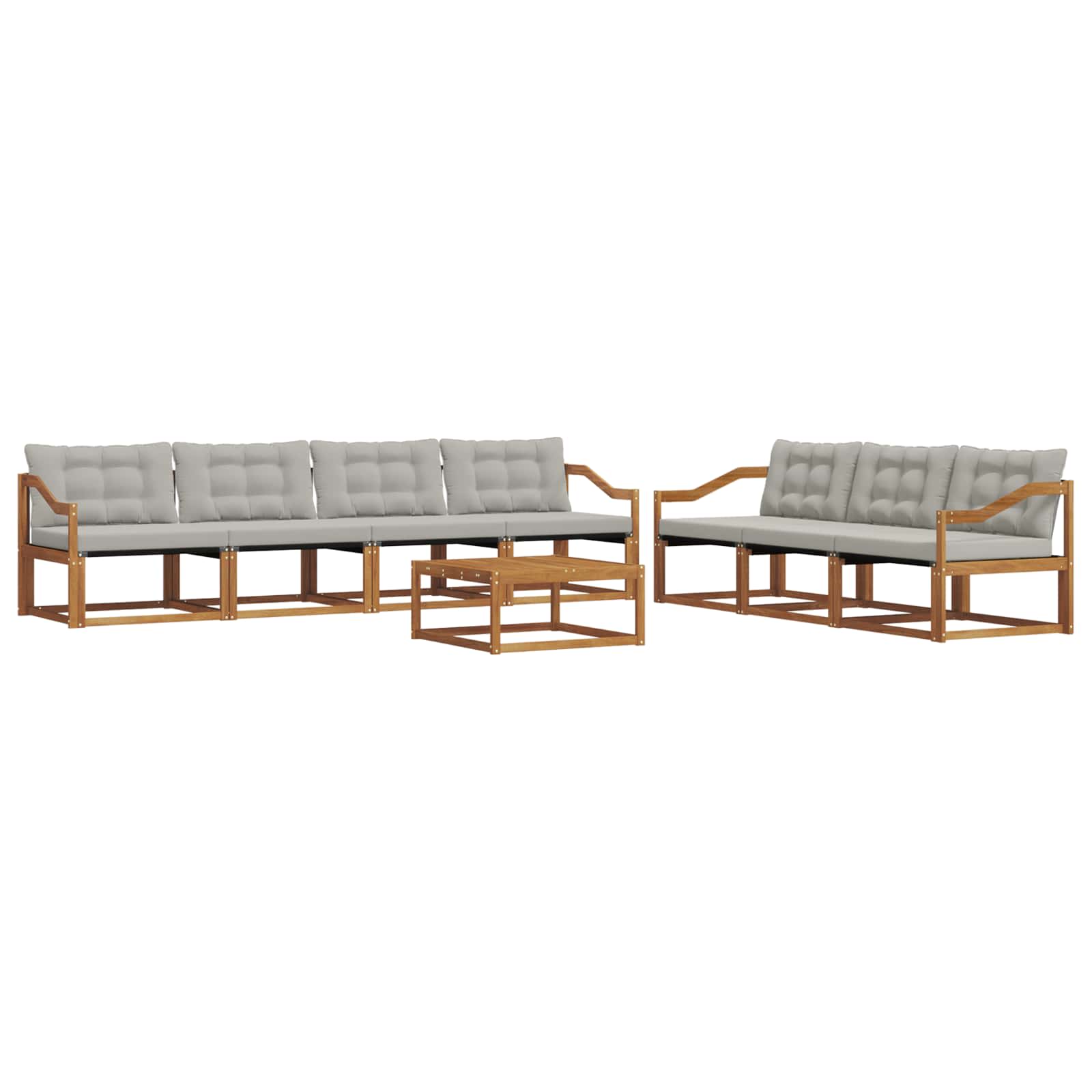 Ensemble de canapés d'extérieur 8 pcs Gris Naturel et Clair - XIOS