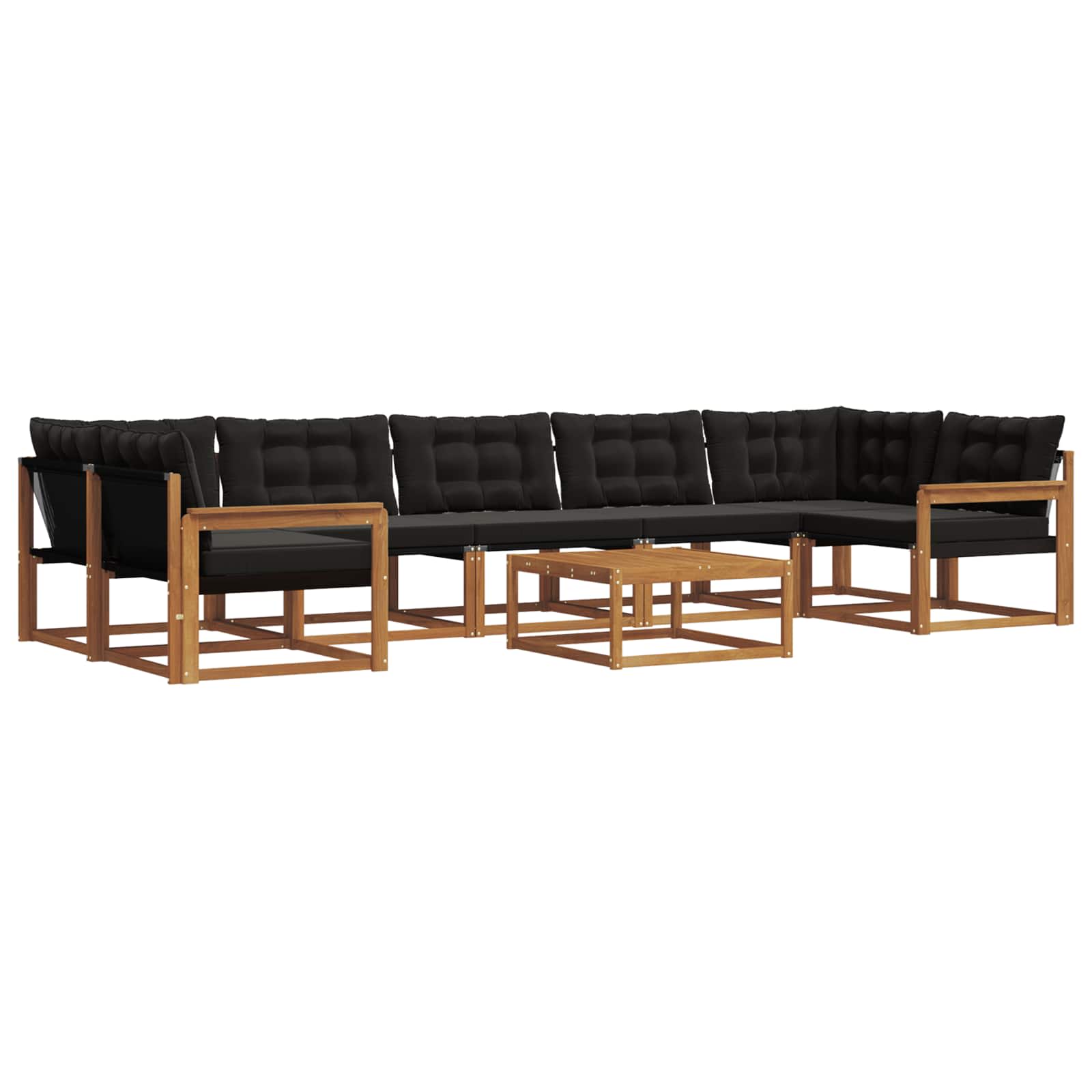 Ensemble de canapés d'extérieur 8 pcs Naturel et Noir - XIOS